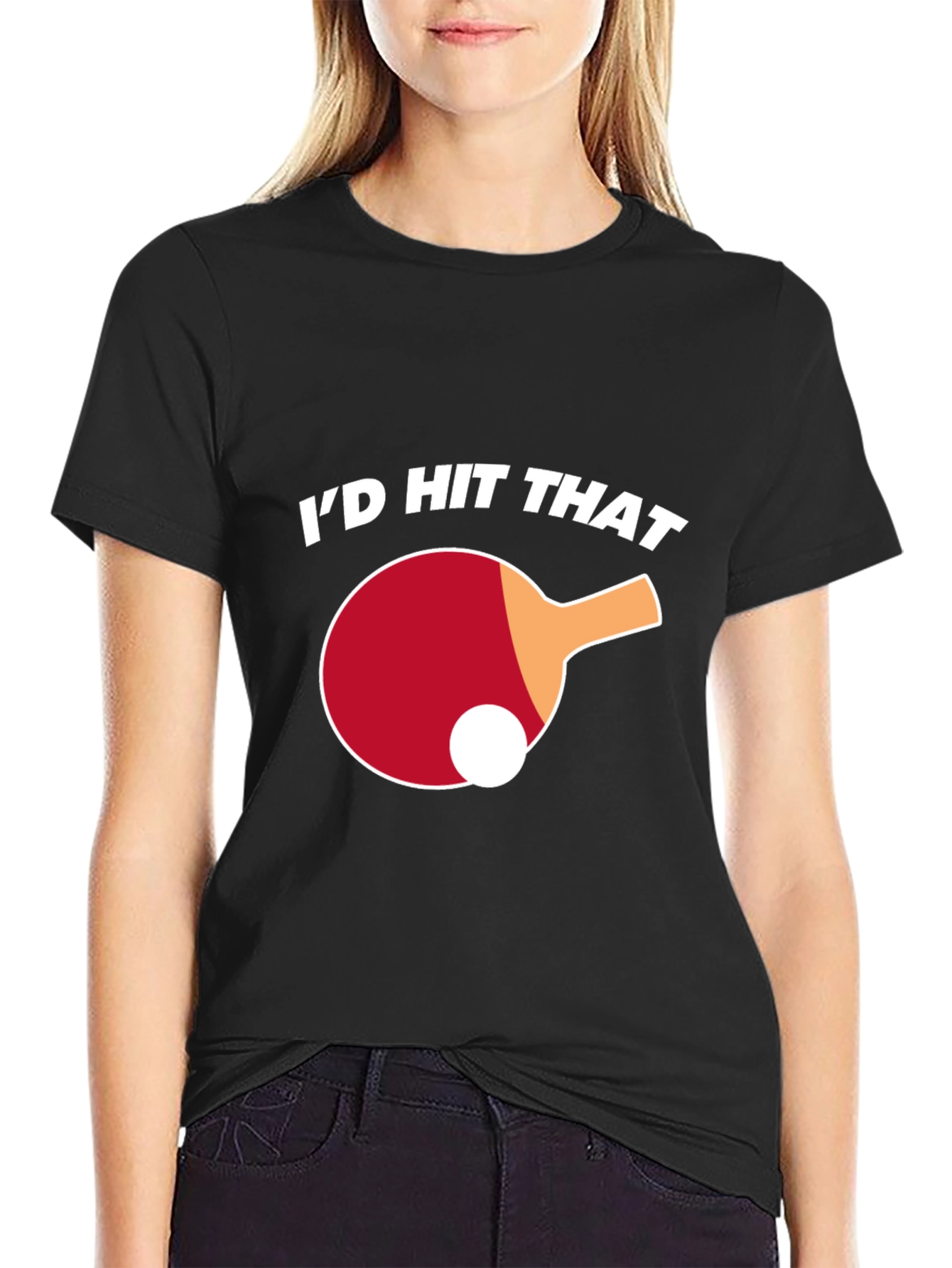 Black I'd Hit That Ping Pong T-Shirt view 2