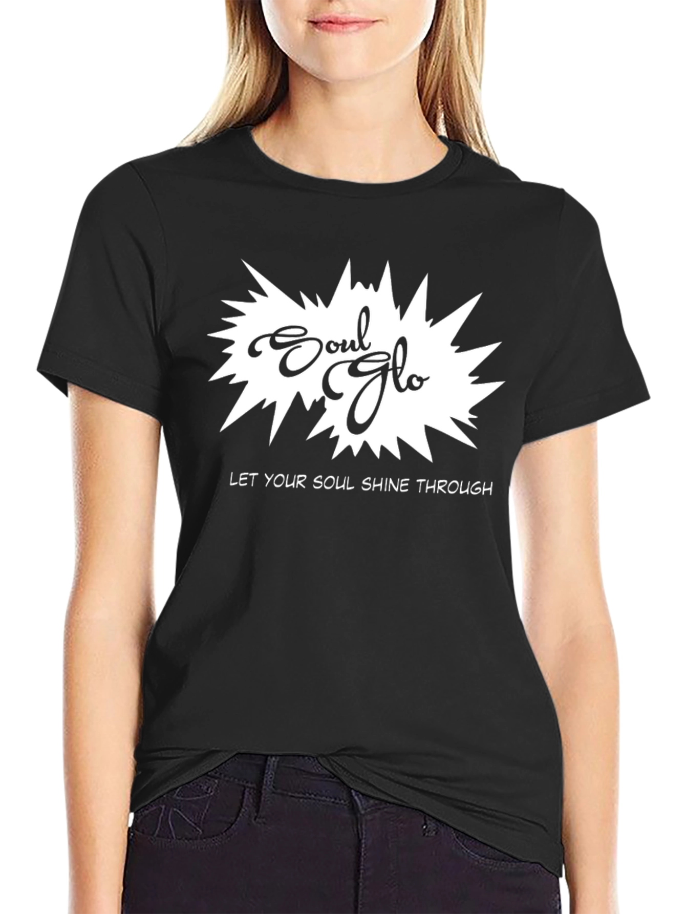 Black Soul Glo Black T-Shirt - Let Your Soul Shine view 2