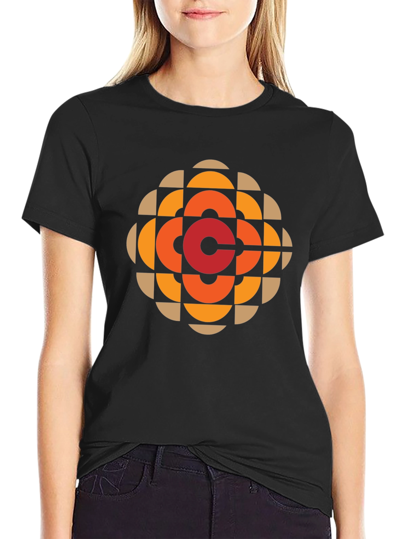 Black Retro CBC Logo Black T-Shirt view 2