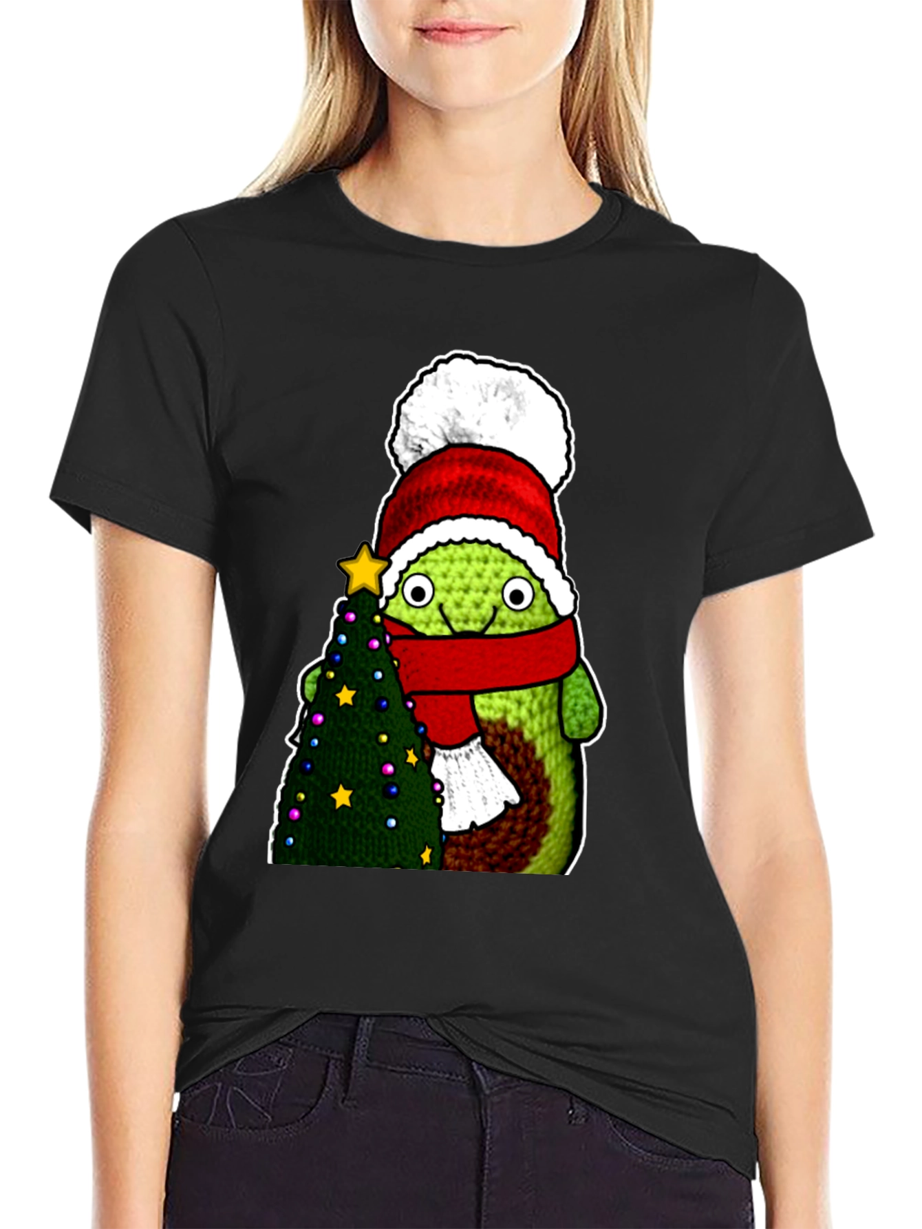Black Avocado Christmas T-Shirt view 2