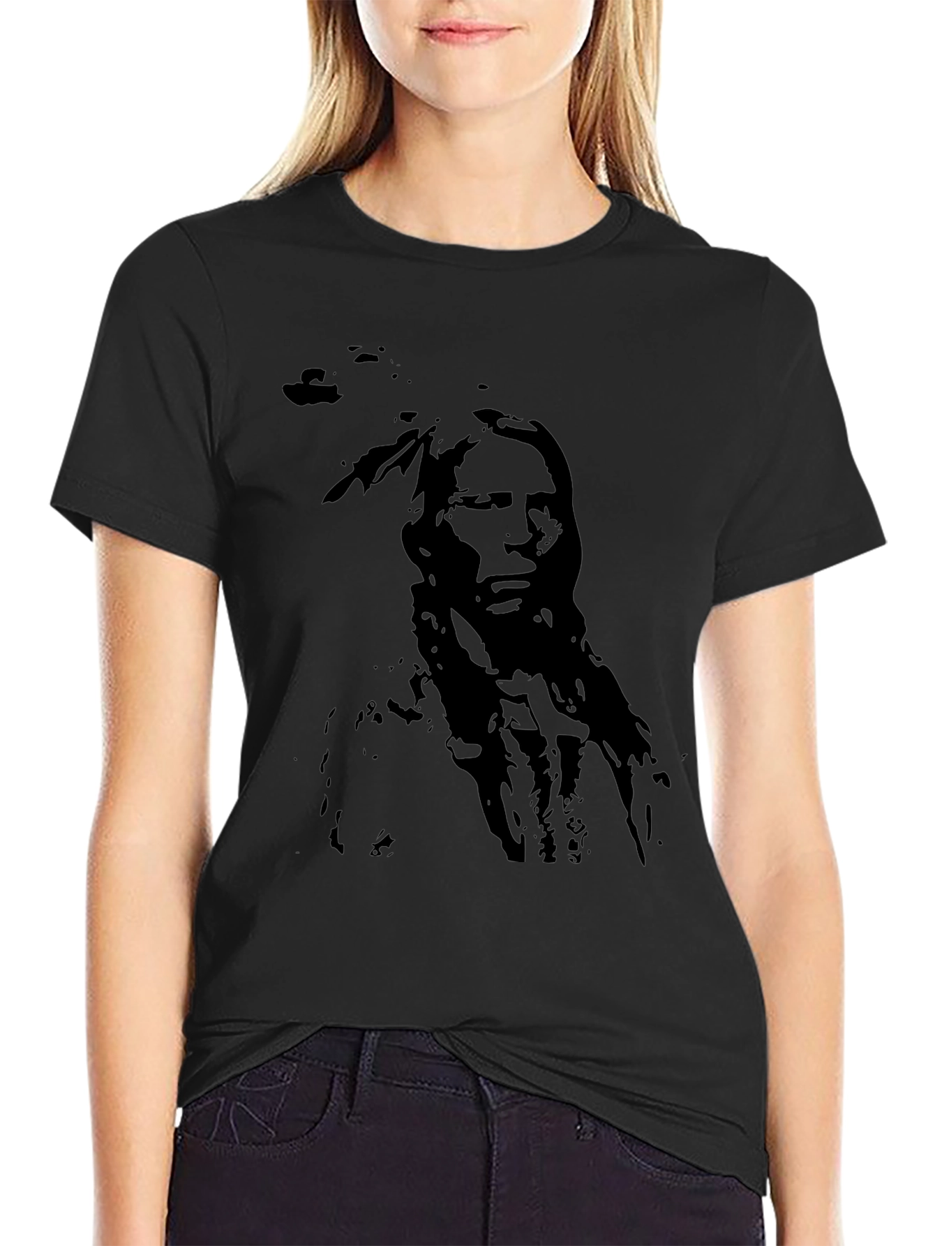 Black Native American Chief Graphic T-Shirt - Black view 2