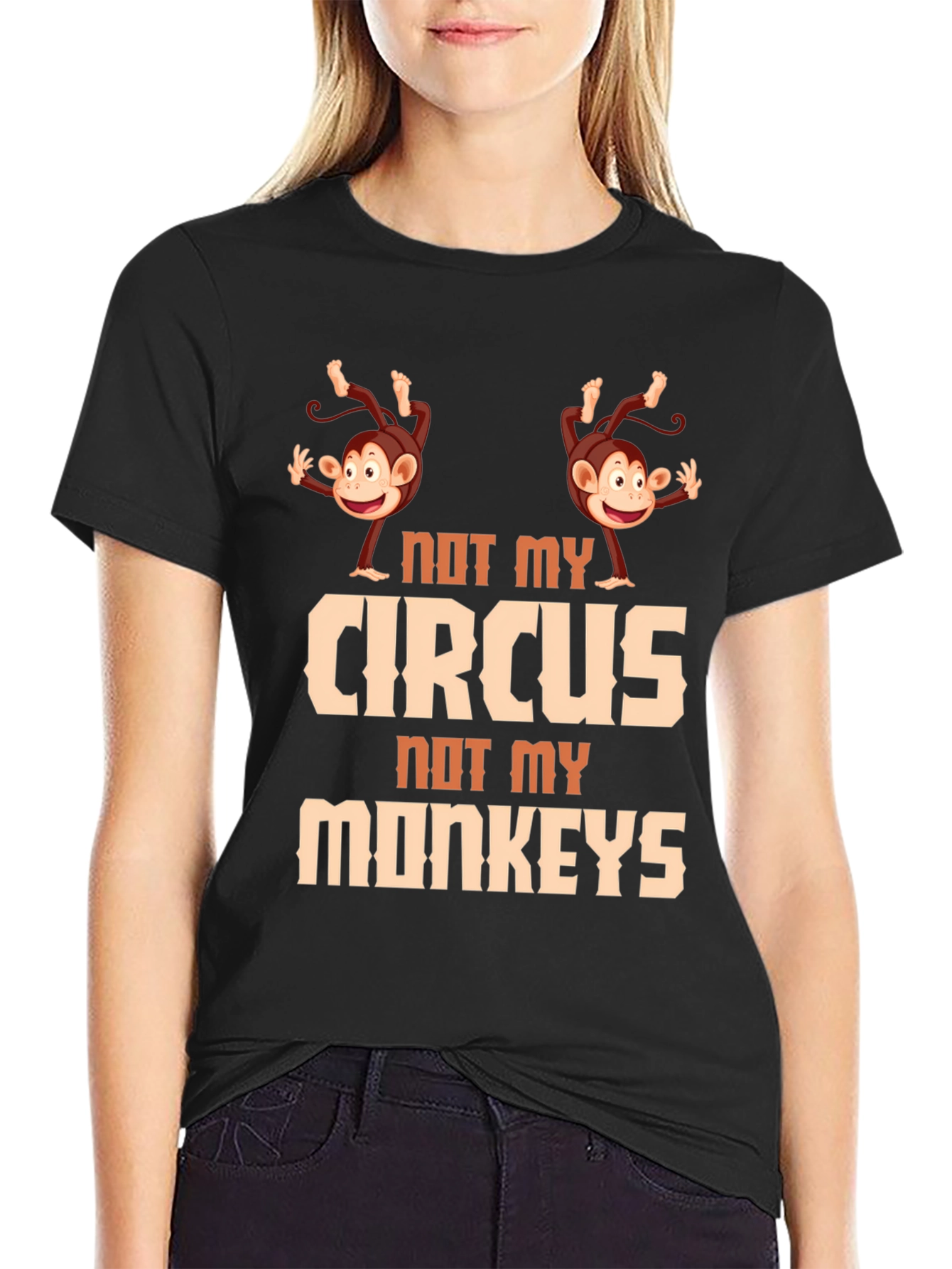 Black Not My Circus Monkeys Graphic Tee view 2