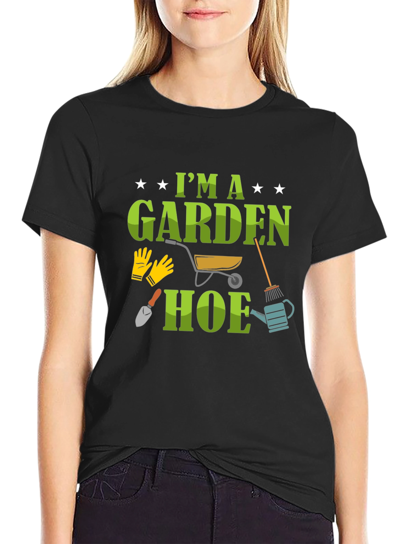 Black Gardener T-Shirt: I'm a Garden Hoe Tee view 2