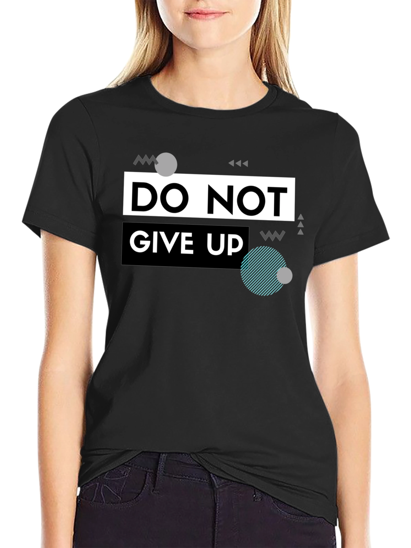 Do Not Give Up Graphic T-Shirt - Black - 2