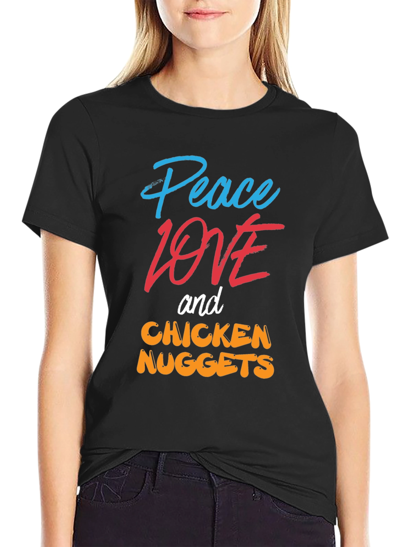 Peace Love Chicken Nuggets Graphic Tee - 2