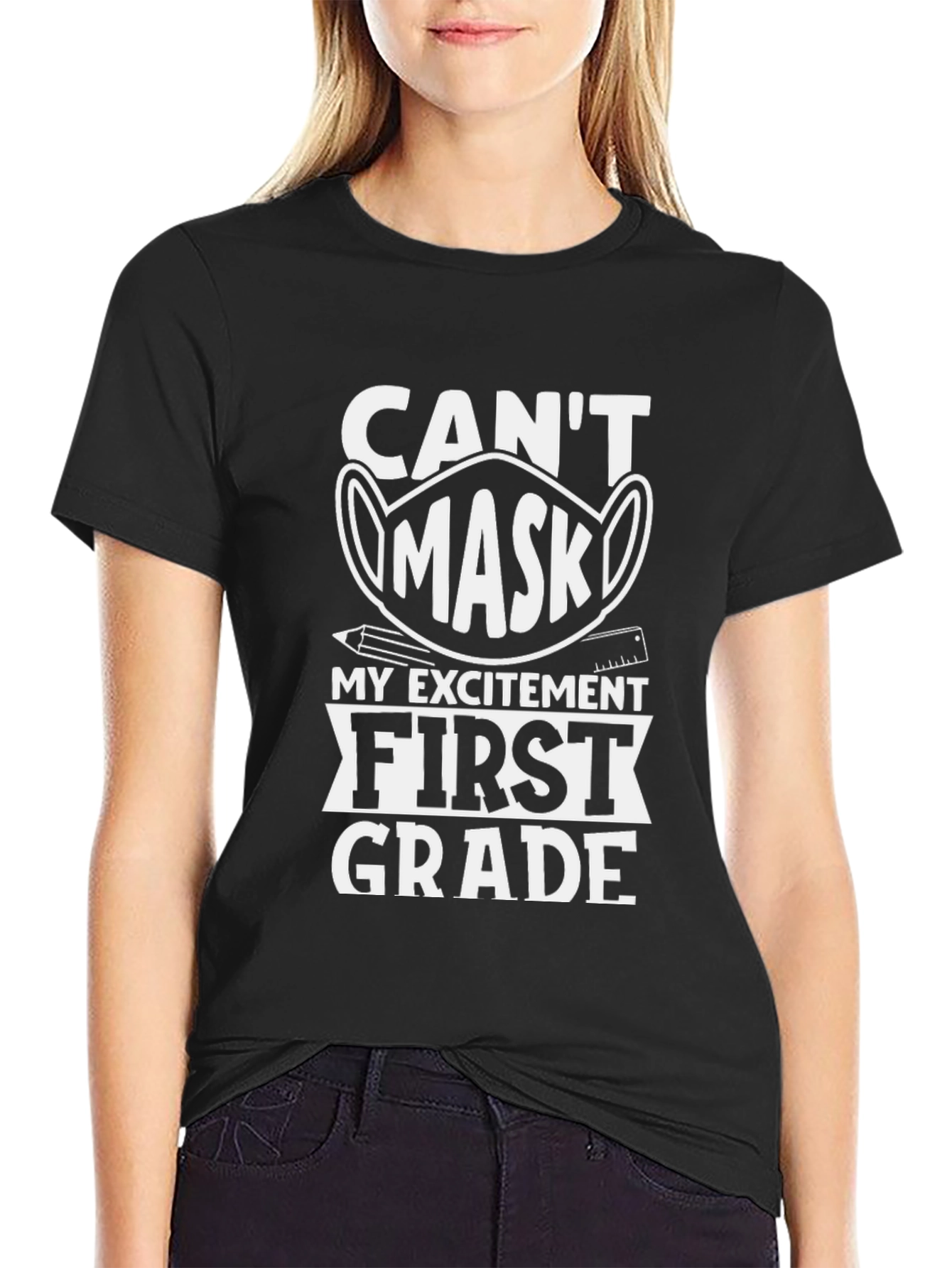 Can't Mask My Excitement First Grade T-Shirt - 2