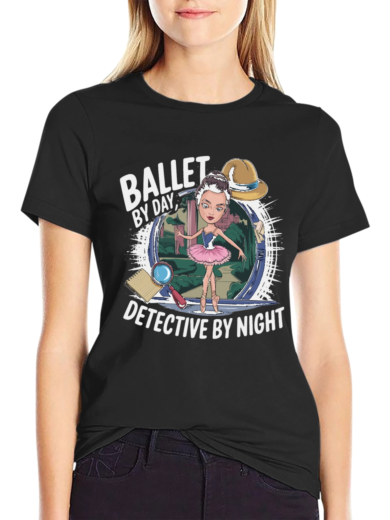 Black Ballet by Day, Detective by Night T-Shirt view 2