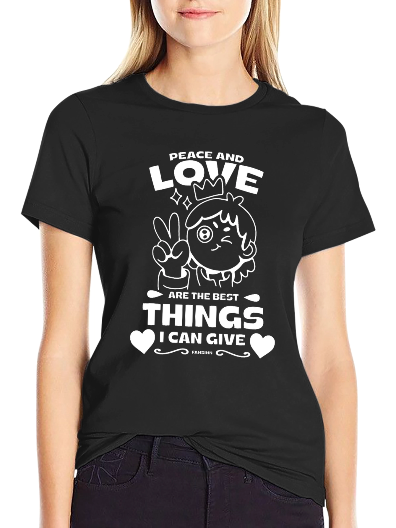 Black Peace and Love Graphic Tee - Best Things I Can Give view 2