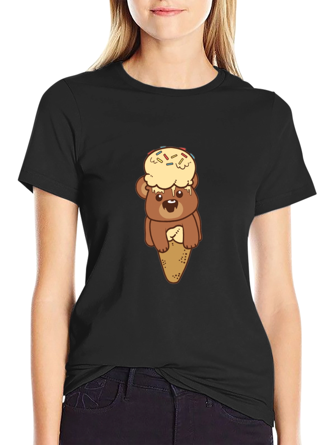 Black Bear Ice Cream T-Shirt - Novelty Tee view 2