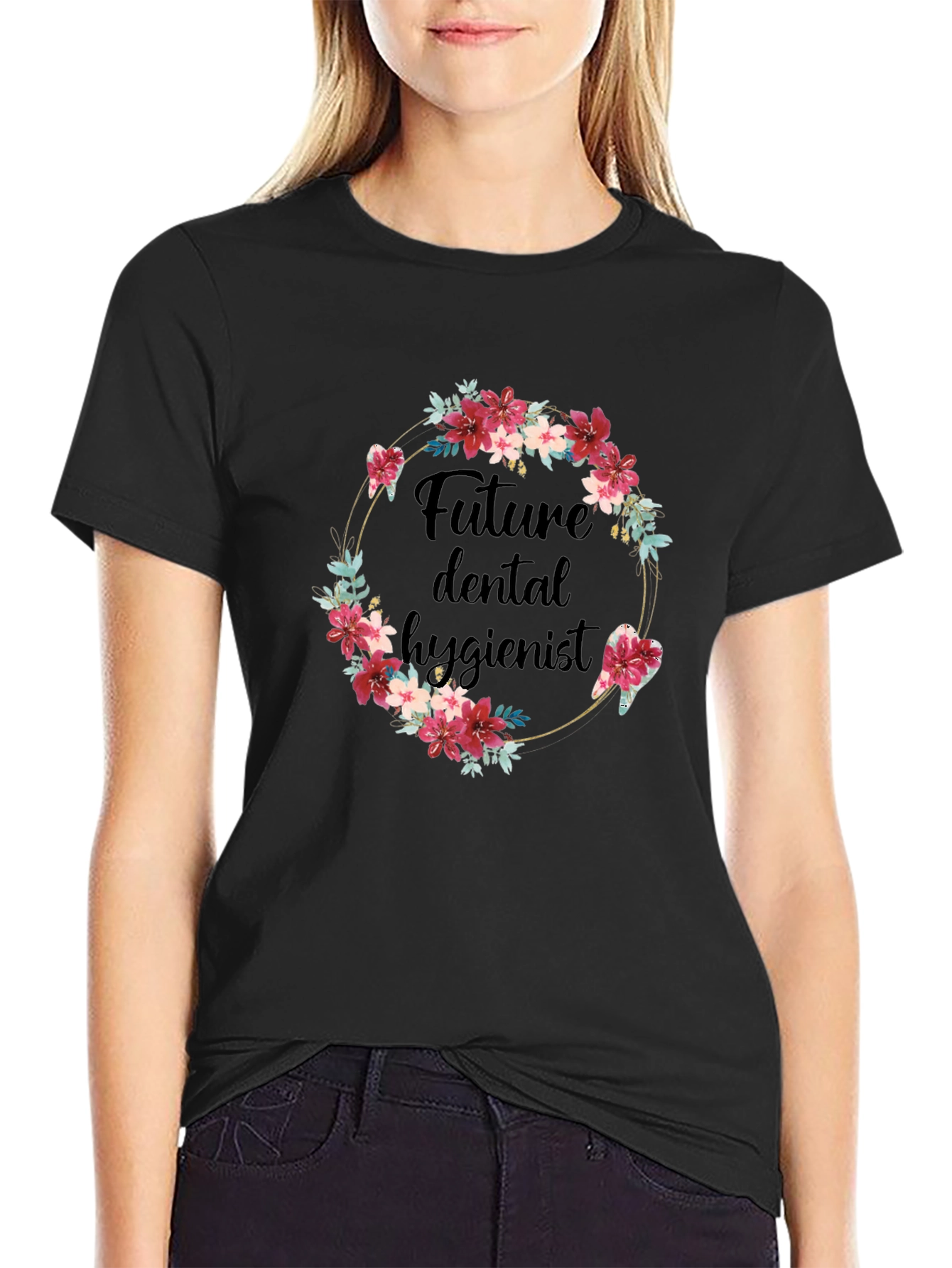 Future Dental Hygienist Floral T-Shirt - 2