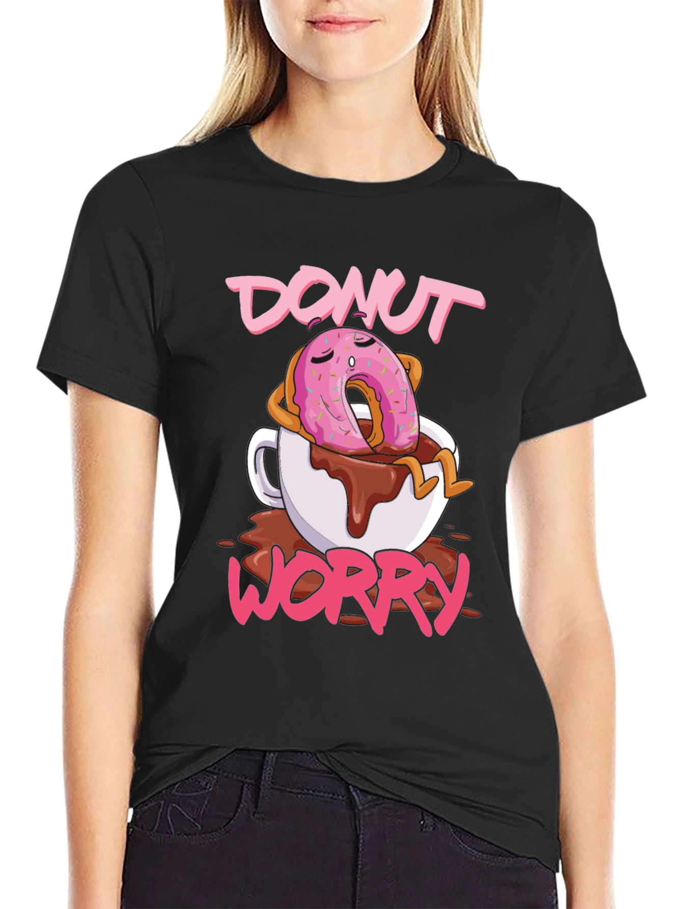 Black Donut Worry Graphic Tee - Relaxed Fit view 2