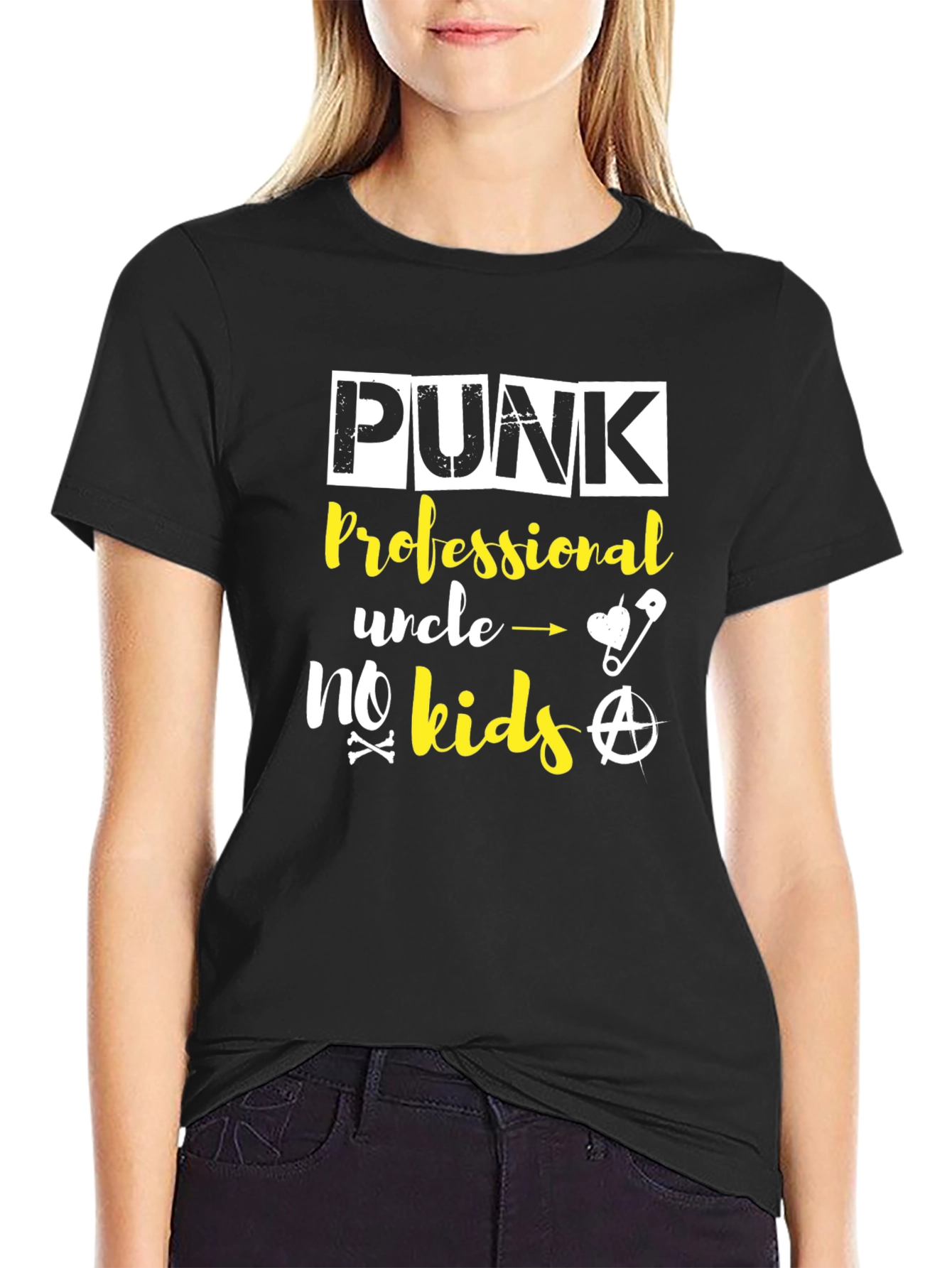 Black Punk Professional Uncle No Kids Graphic Tee view 2