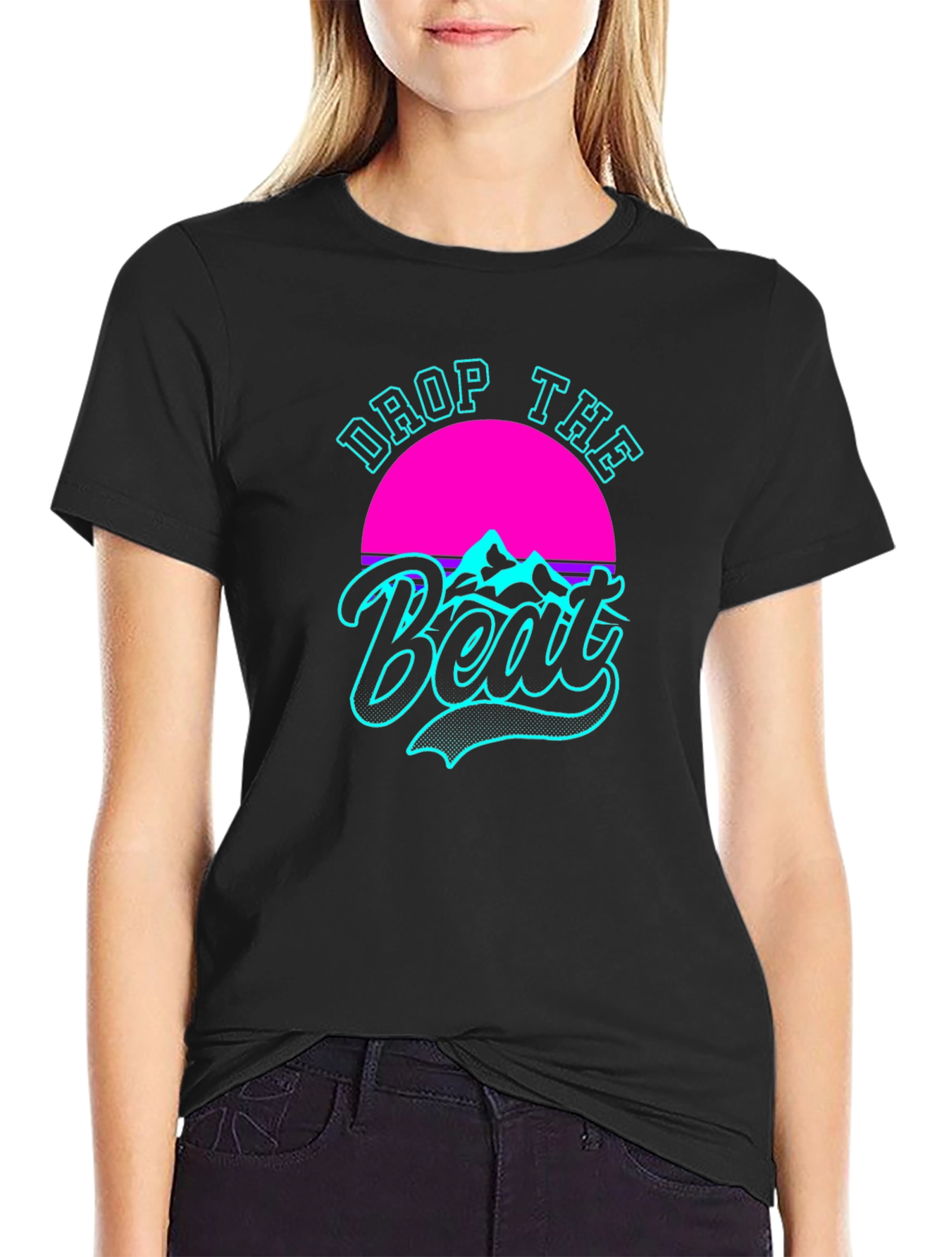 Black Retro Drop The Beat Black T-Shirt view 2