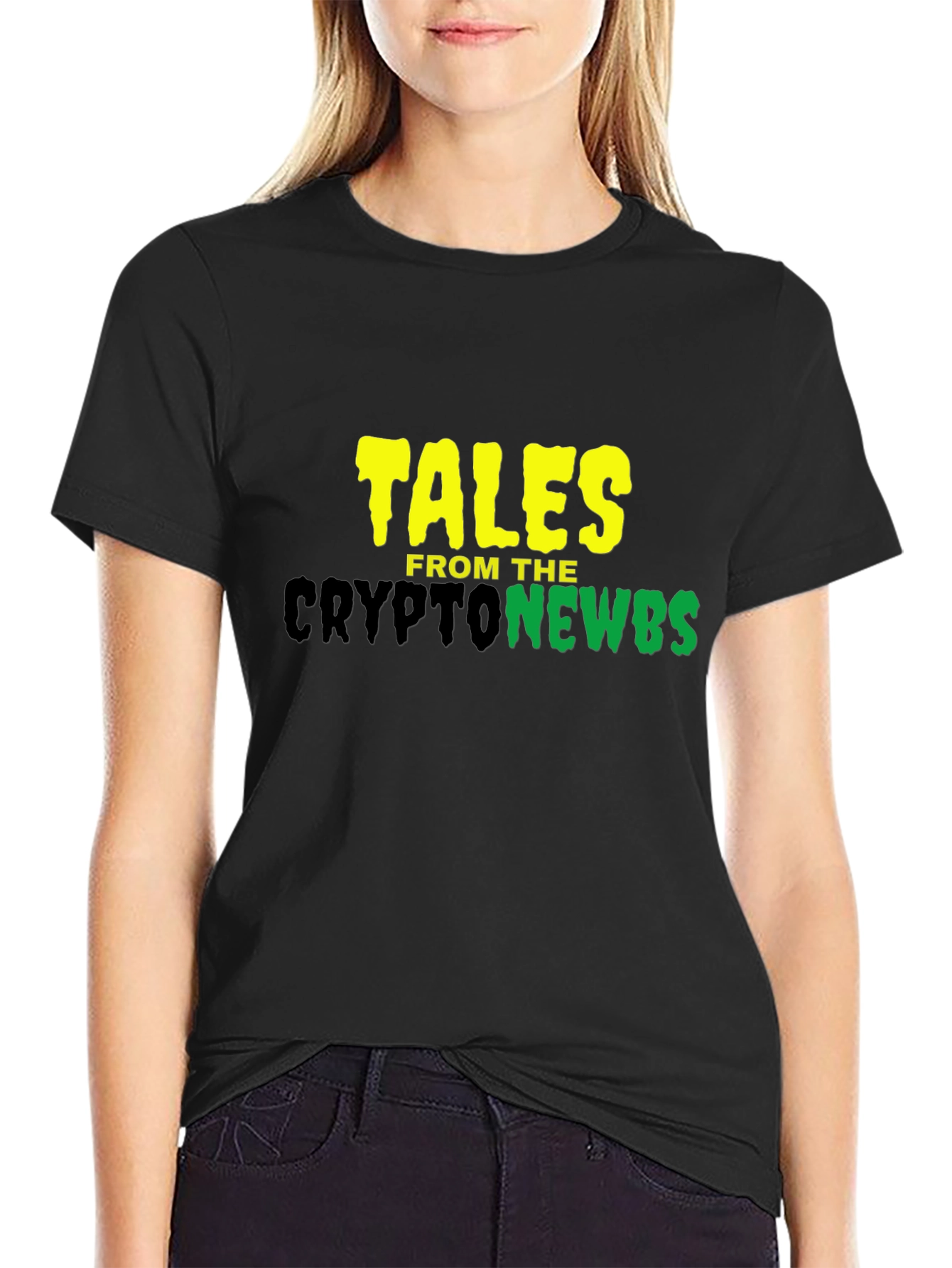 Black Tales From The Crypto Newbs Black T-Shirt view 2