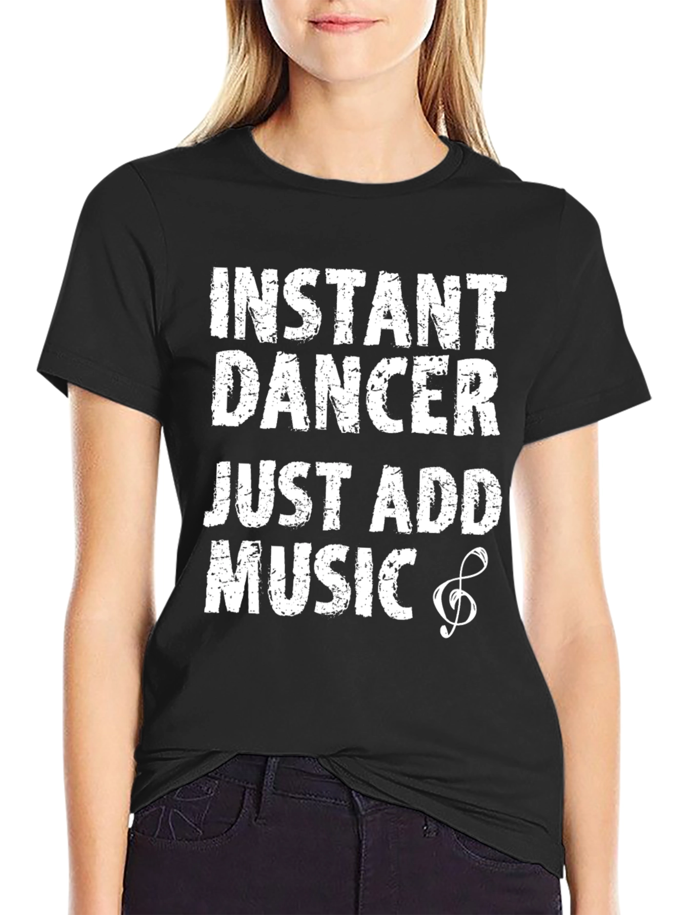 Black Instant Dancer - Just Add Music T-Shirt view 2