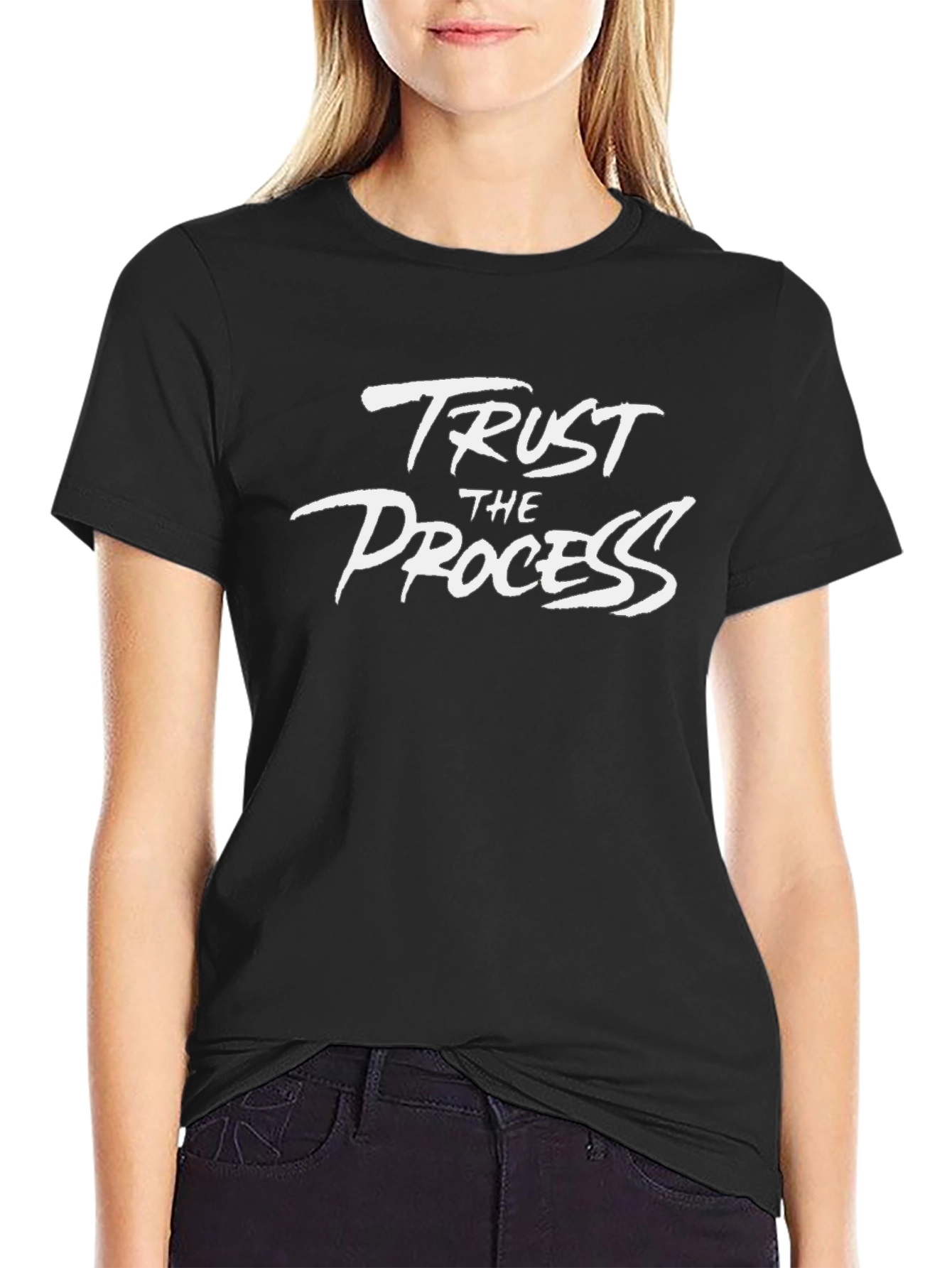 Black Trust the Process Black Graphic Tee view 2