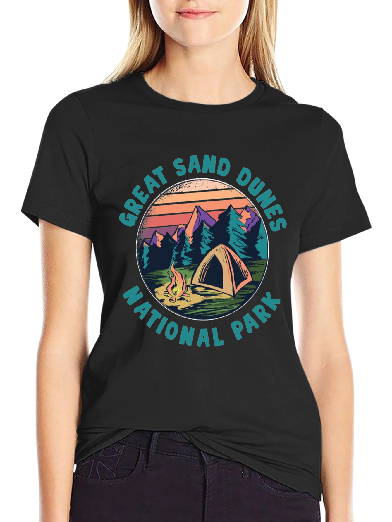 Black Great Sand Dunes National Park Tee view 2