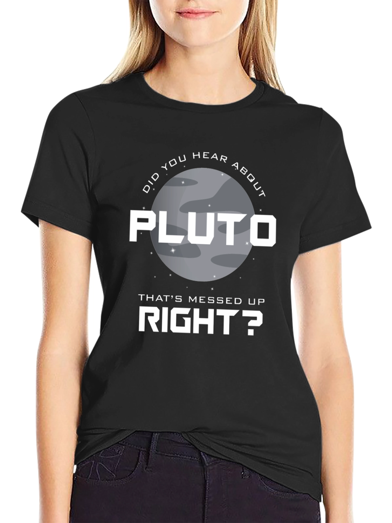 Black Pluto That's Messed Up T-Shirt view 2