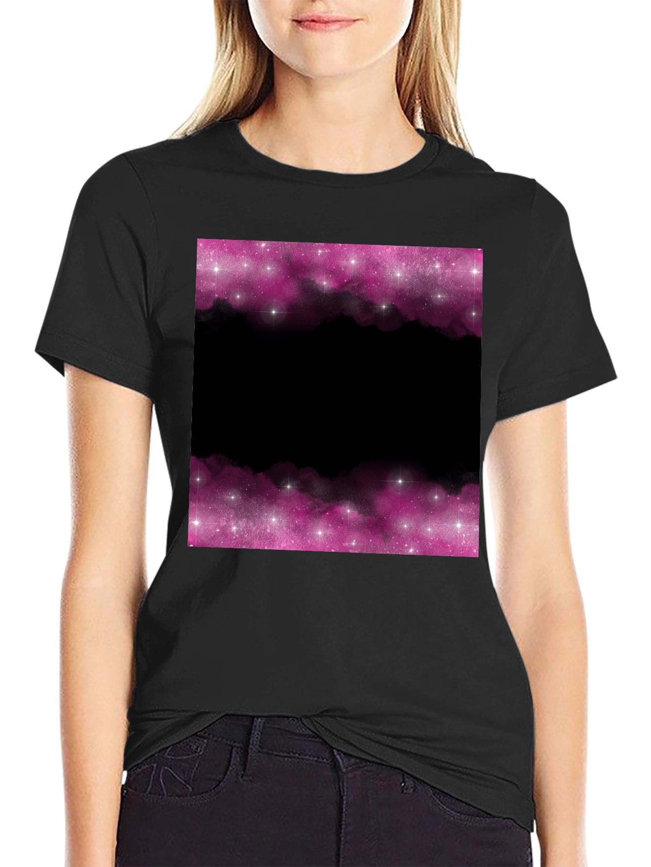 Black Galaxy Dreams T-Shirt - Black Space Design view 2