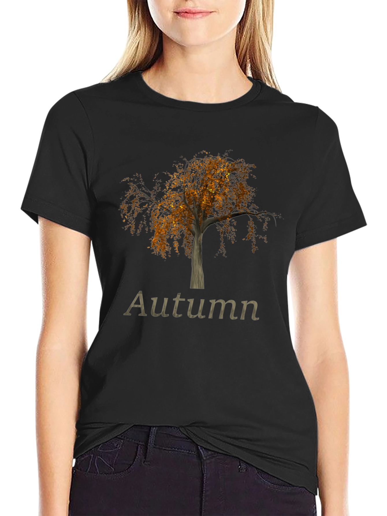 Black Autumn Tree Graphic Tee - Black view 2