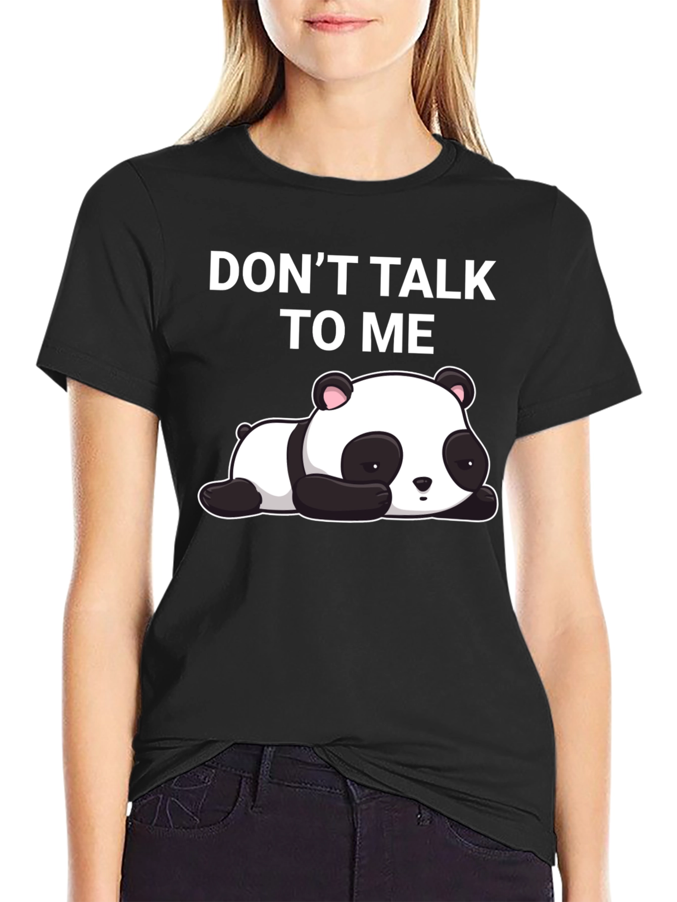 Black Don't Talk To Me Panda T-Shirt view 2