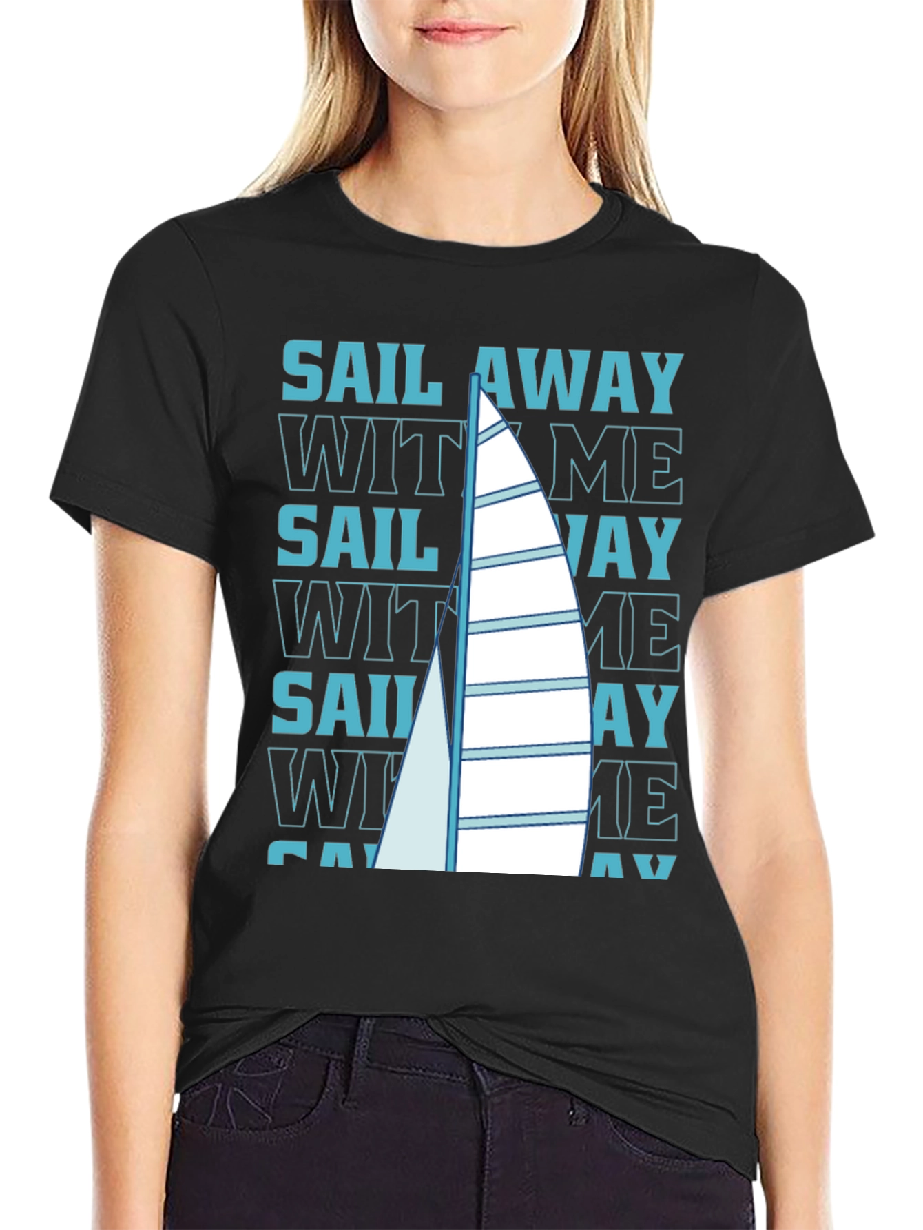 Black Sail Away With Me Graphic Tee view 2