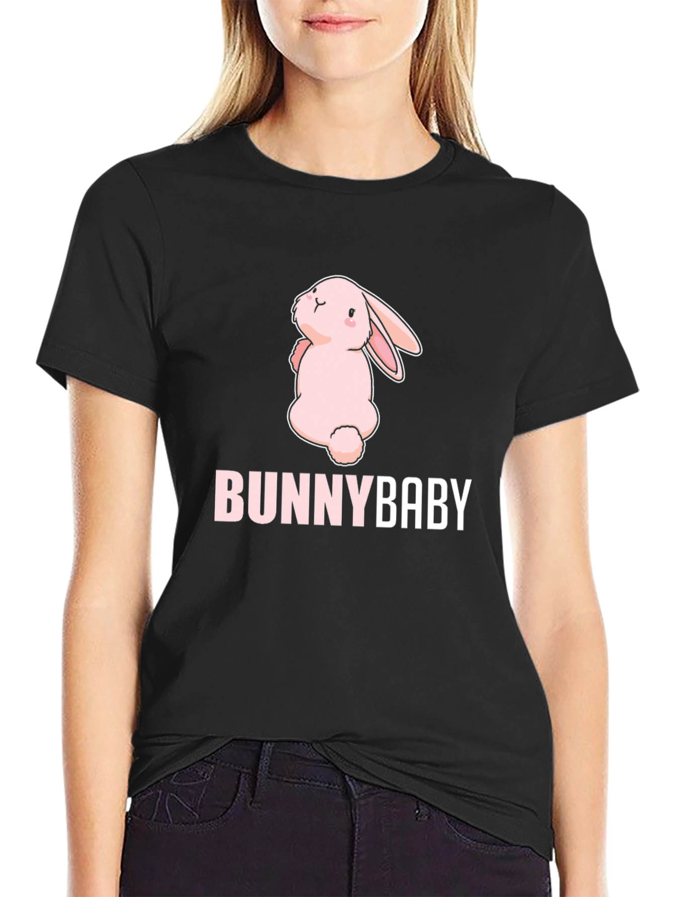 Black Bunny Baby Black T-Shirt view 2