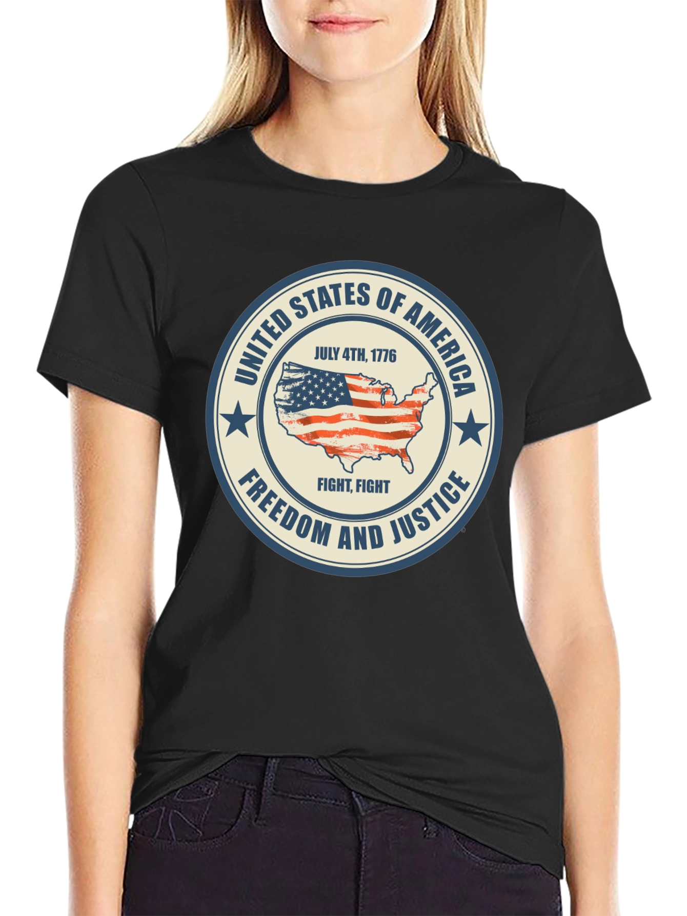 Black United States Patriotic T-Shirt view 2