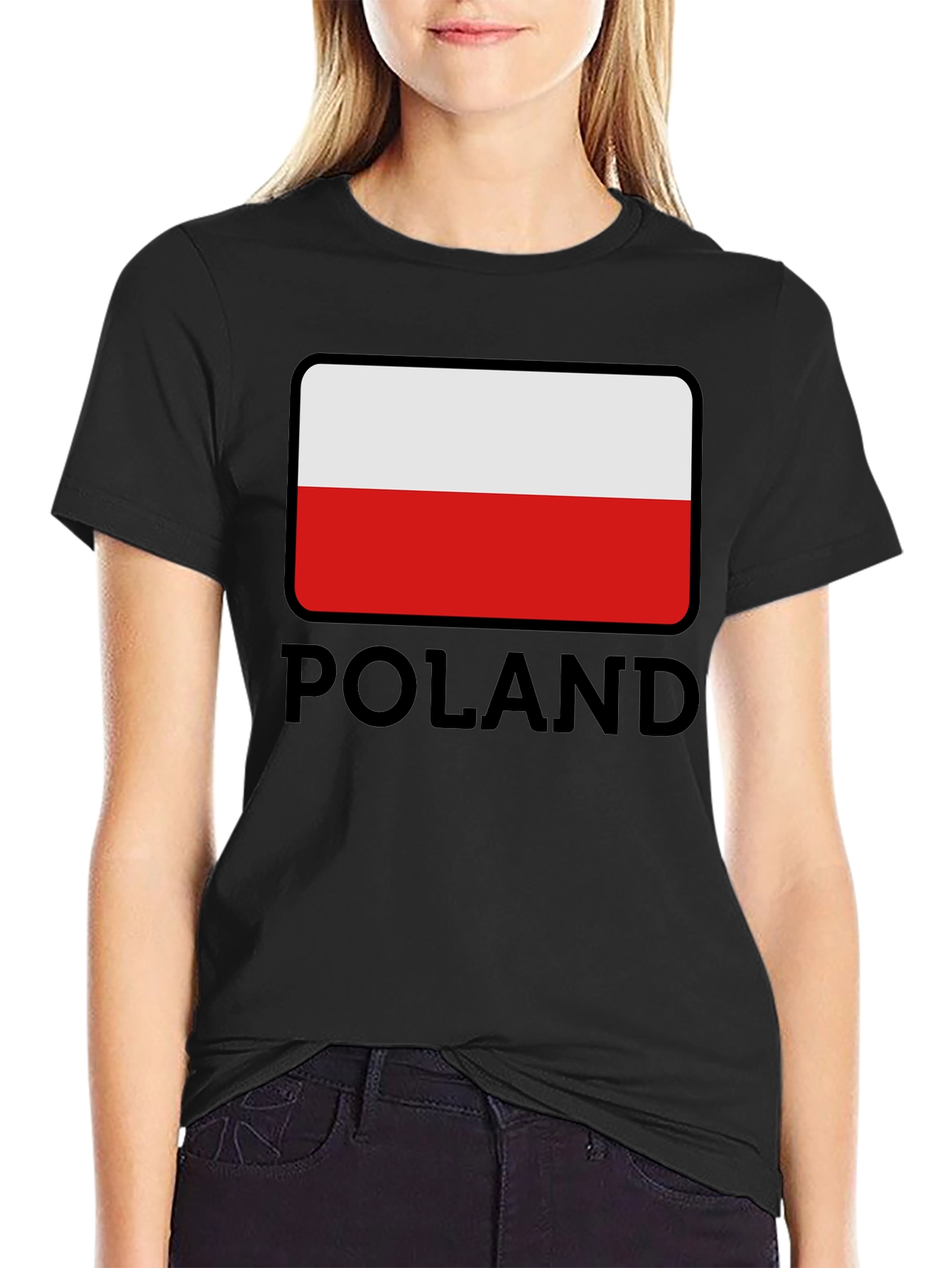 Poland Flag T-Shirt - Black Graphic Tee - 2