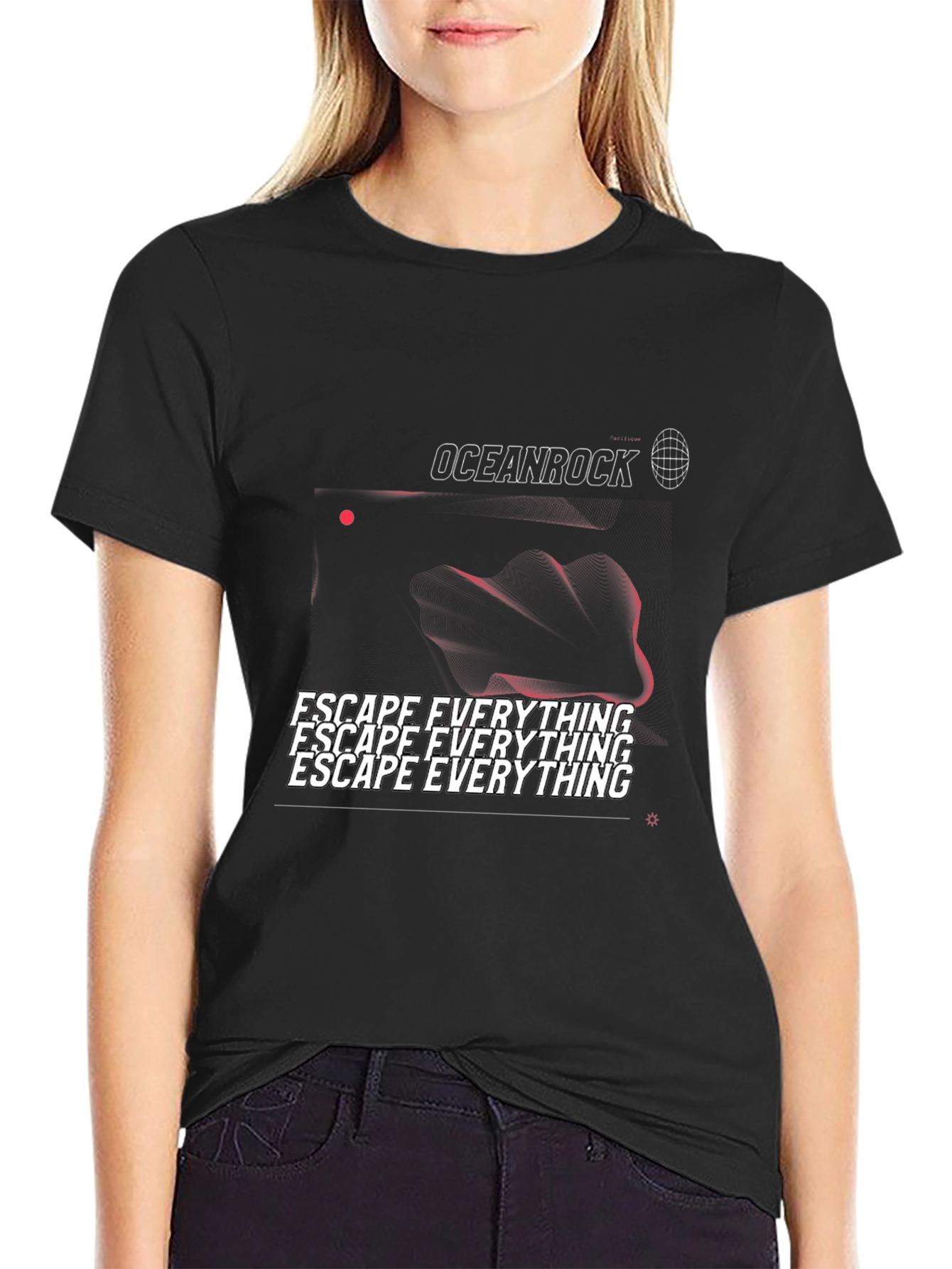 Black Oceanrock Escape Everything Graphic Tee view 2