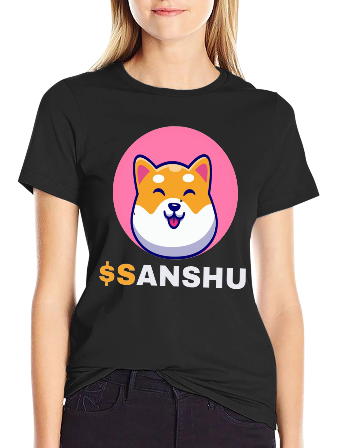 Black Sanshu Inu Crypto T-Shirt view 2