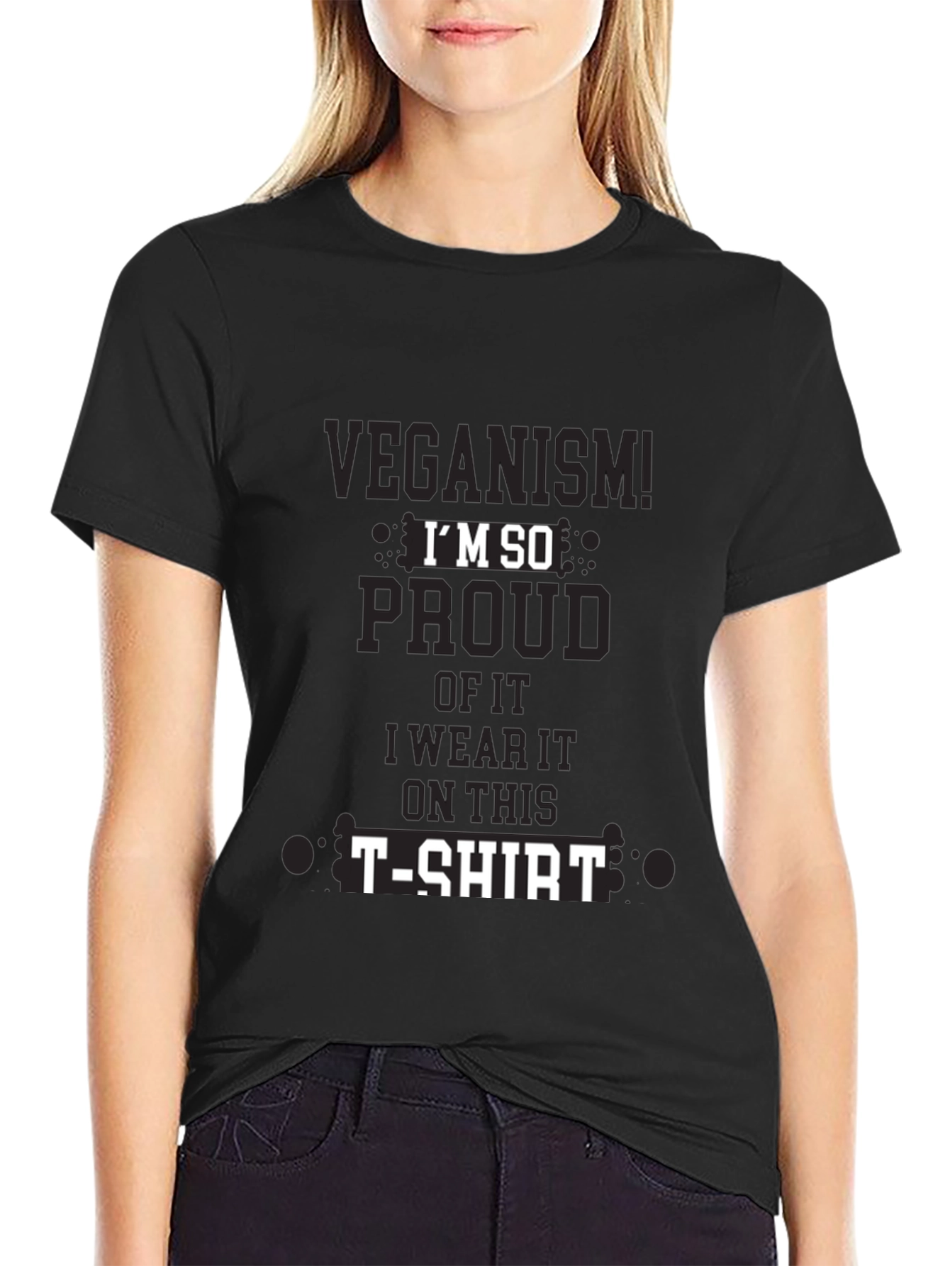 Black Veganism Pride T-Shirt - Soft Cotton Tee view 2