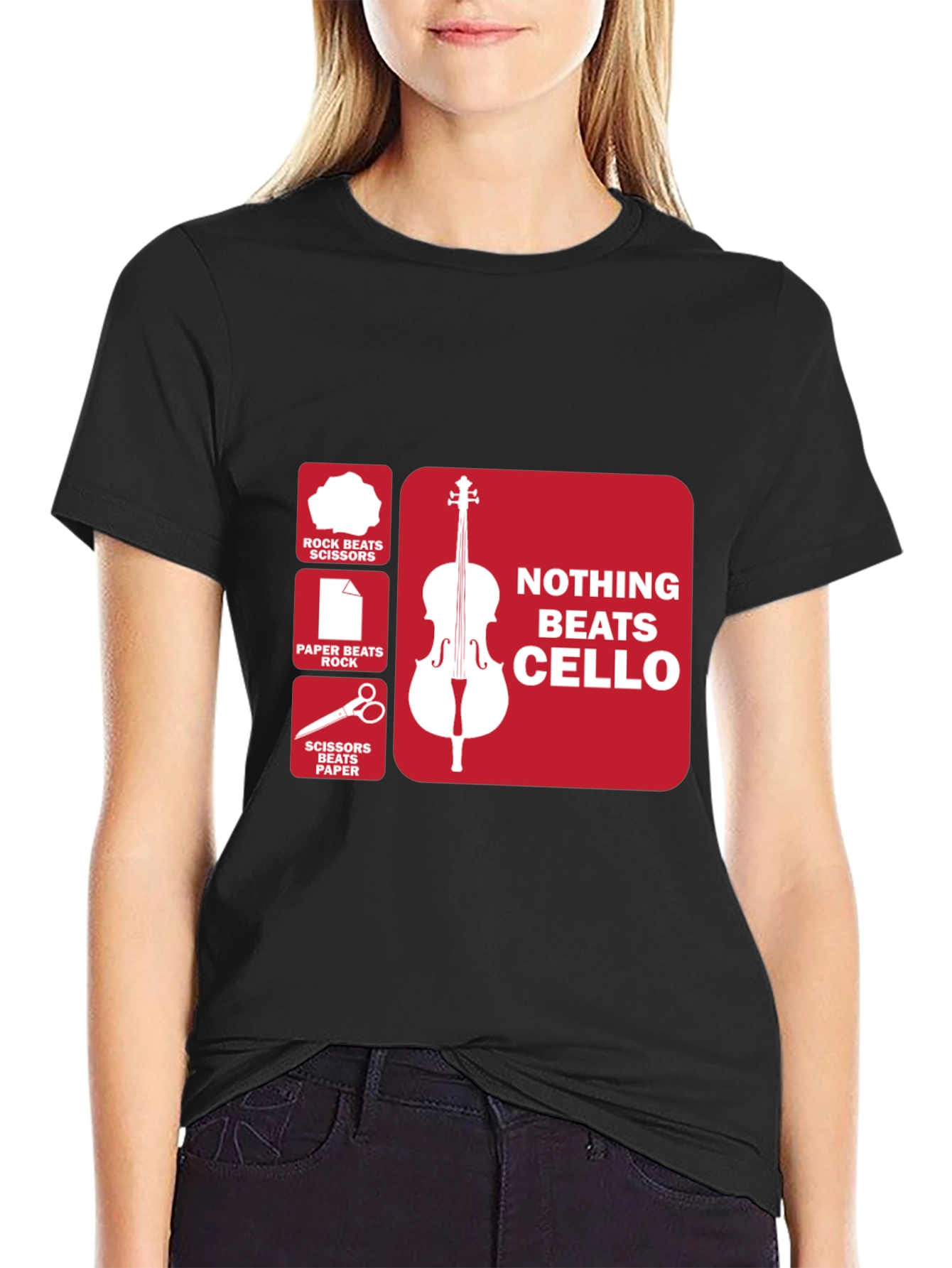 Black Nothing Beats Cello T-Shirt - Rock, Paper, Scissors  view 2