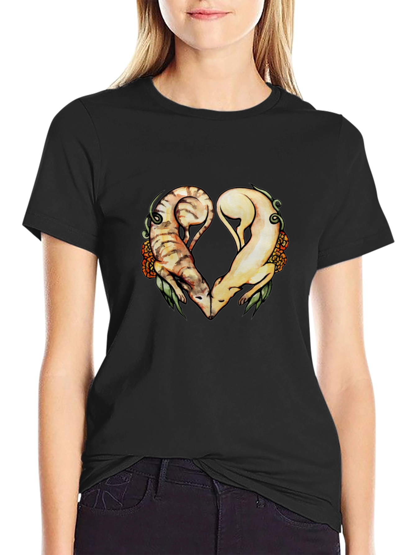 Black Heart Ferrets Black T-Shirt view 2