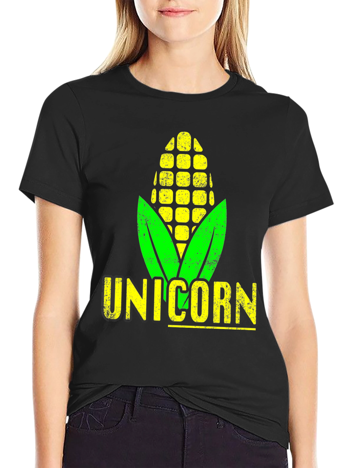 Black Unicorm T-Shirt - Corn Pun Tee view 2