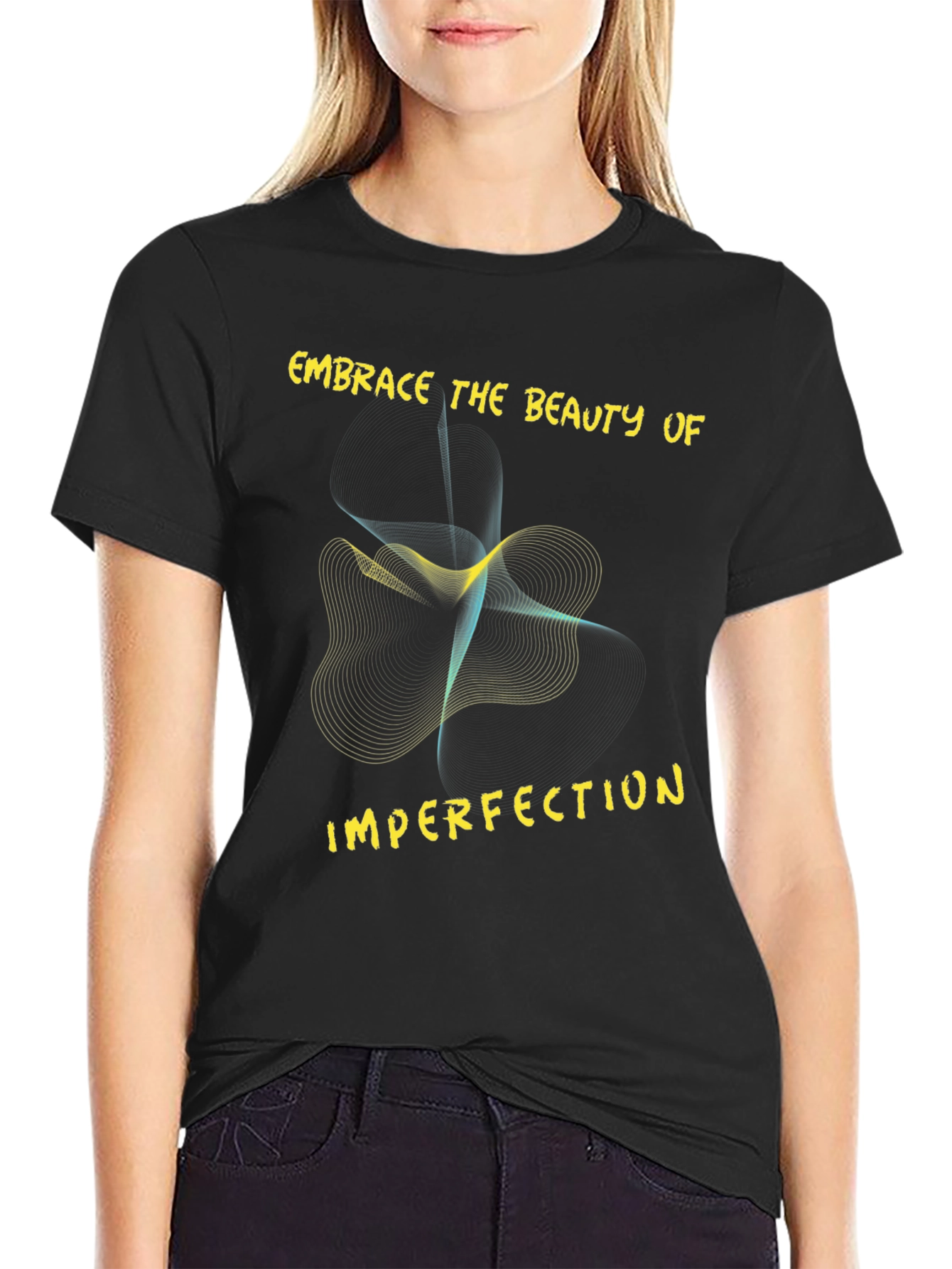 Black Embrace Imperfection Graphic Tee view 2
