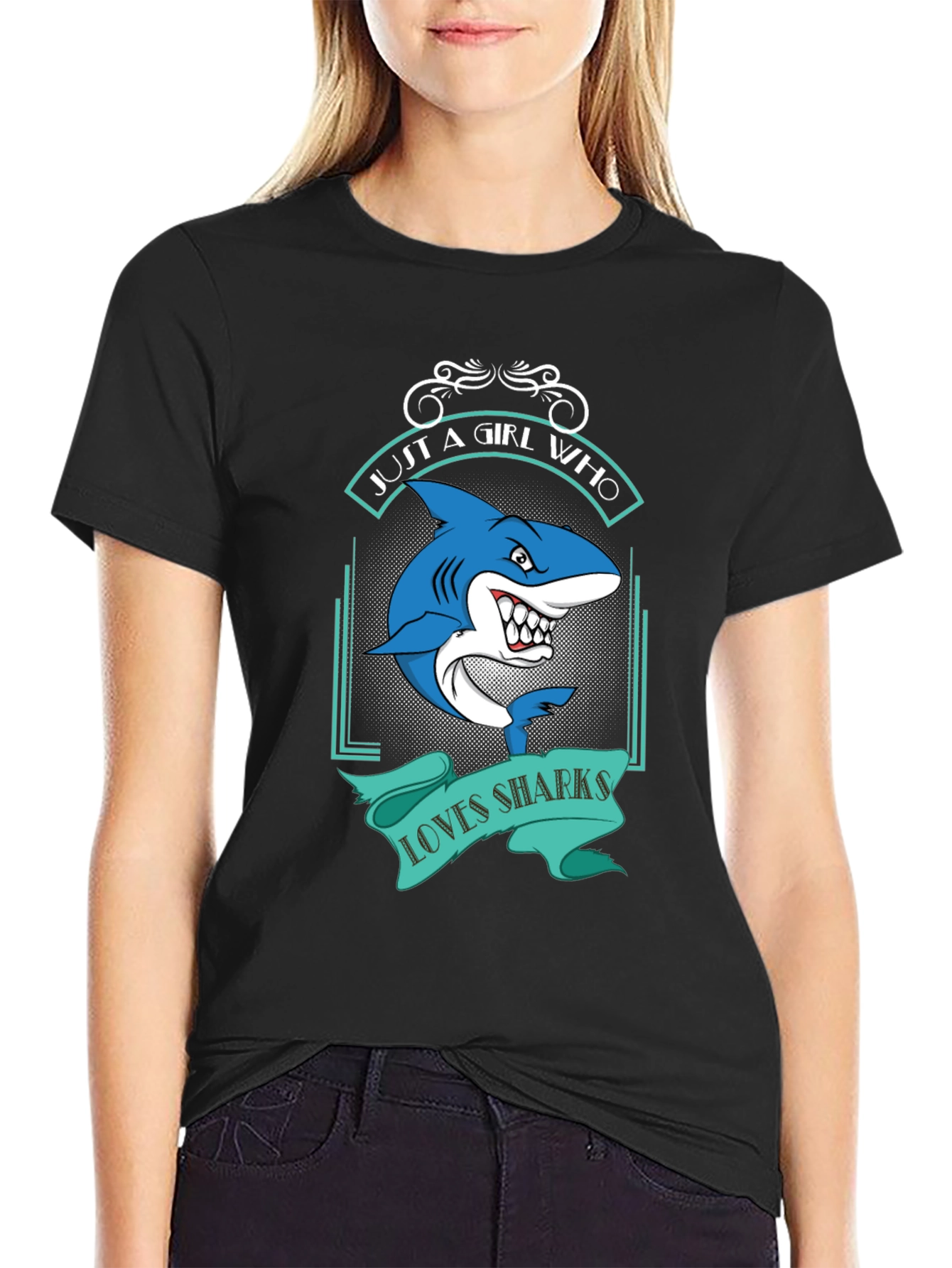 Shark Lover T-Shirt - Just a Girl Who Loves Sharks - 2