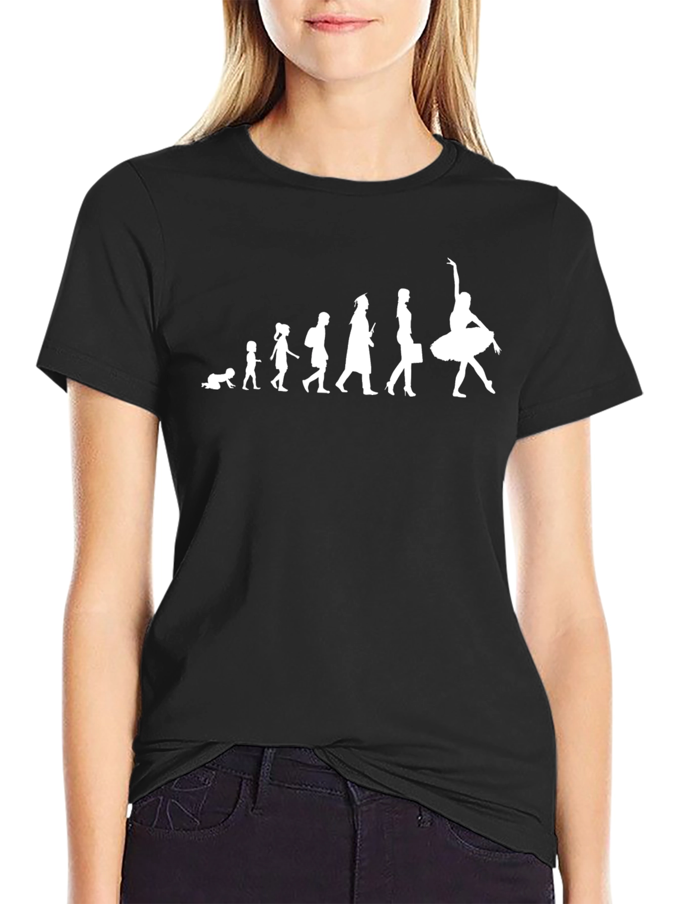 Black Evolution of a Ballerina Black T-Shirt view 2