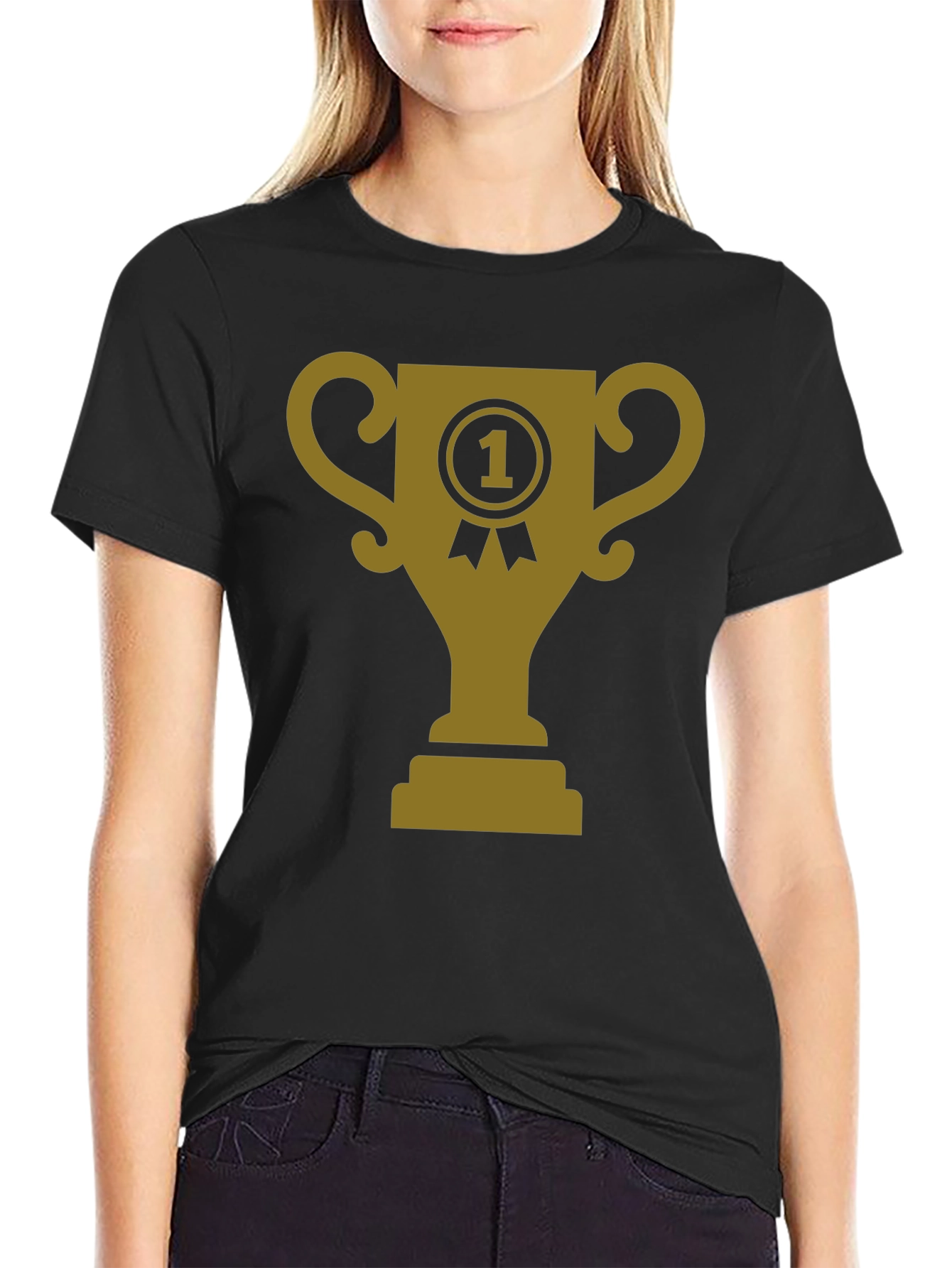 Winner's Trophy Graphic Tee - Black Cotton T-Shirt - 2
