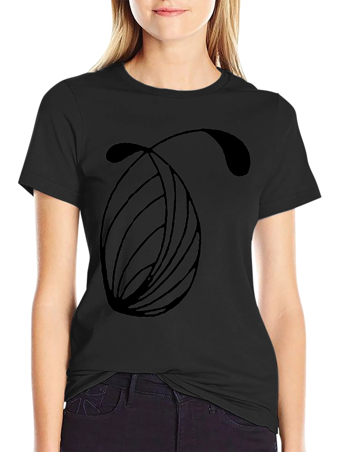 Modern Abstract Graphic Black T-Shirt - 2