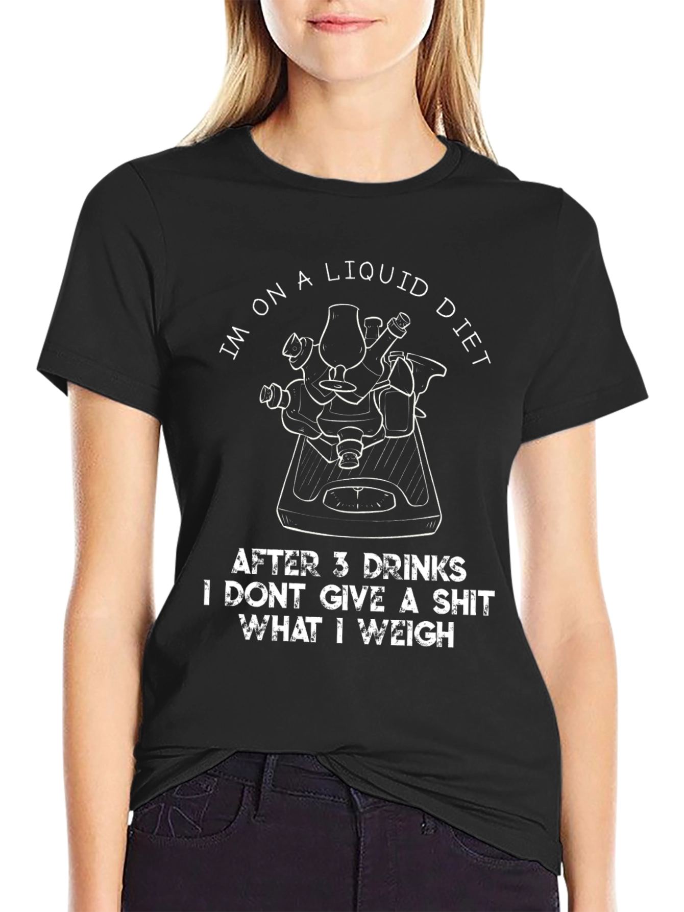 Black Liquid Diet T-Shirt - Funny Drinking Tee view 2
