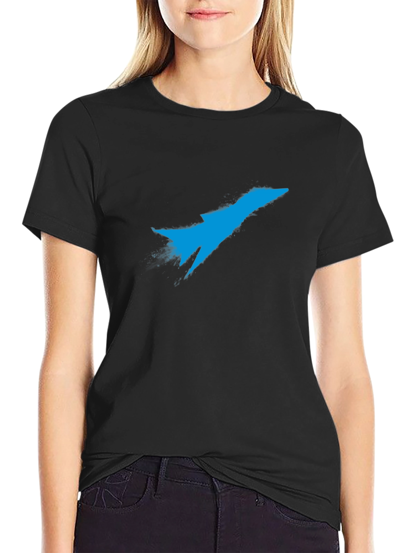 Black Jet Fighter Graphic T-Shirt - Black view 2