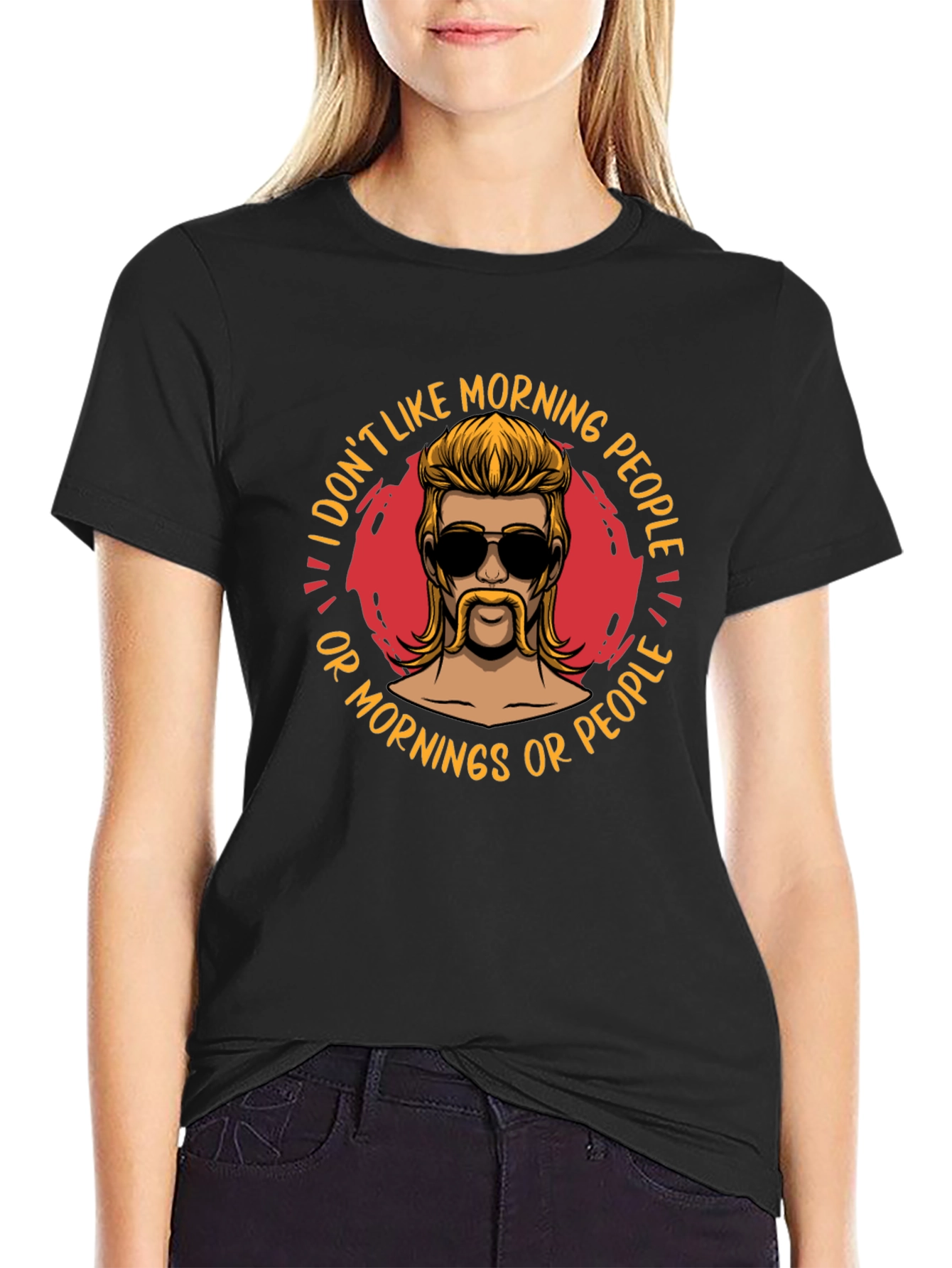 Black I Don't Like Morning People T-Shirt view 2