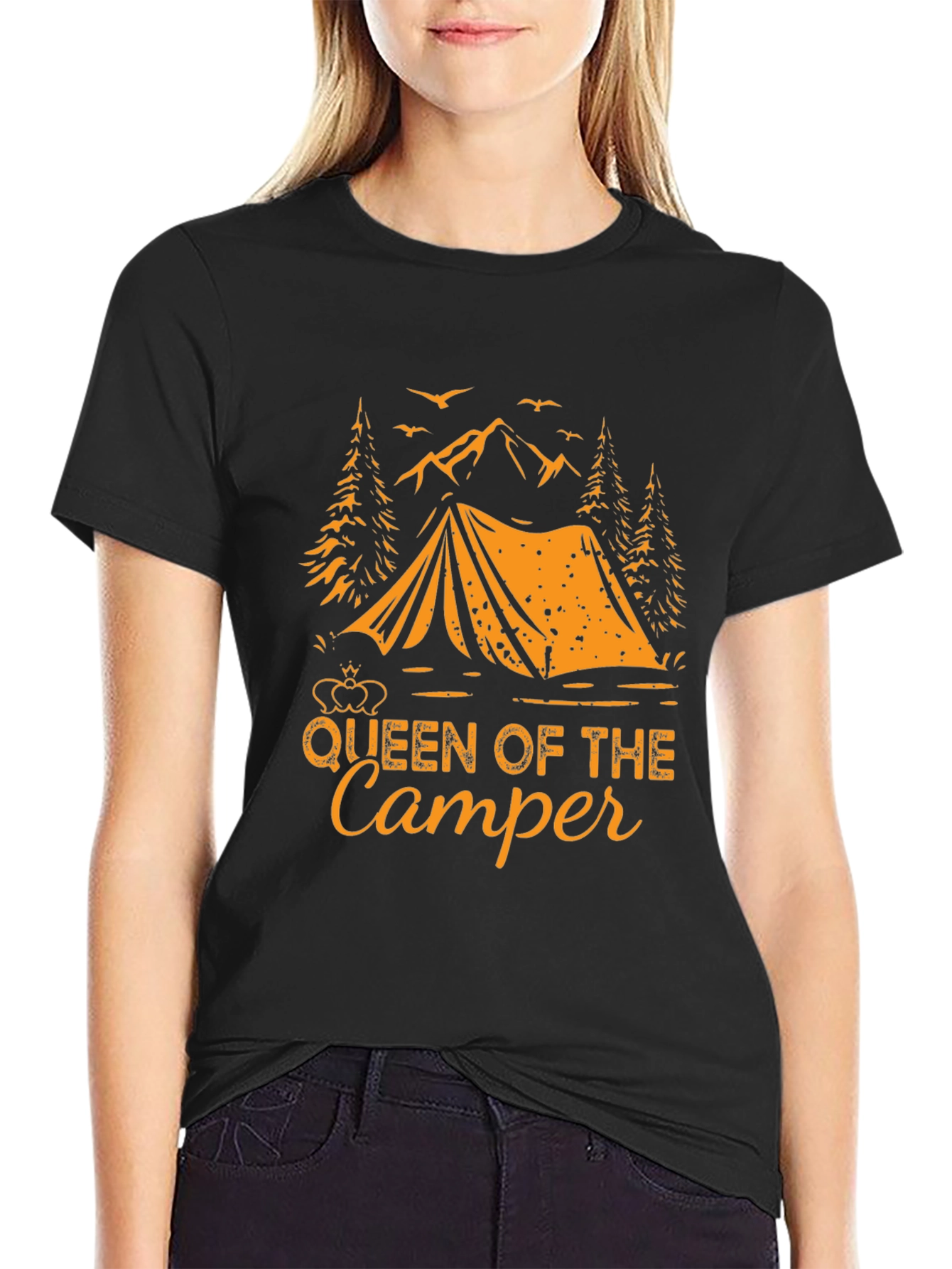 Black Queen of the Camper Graphic T-Shirt view 2
