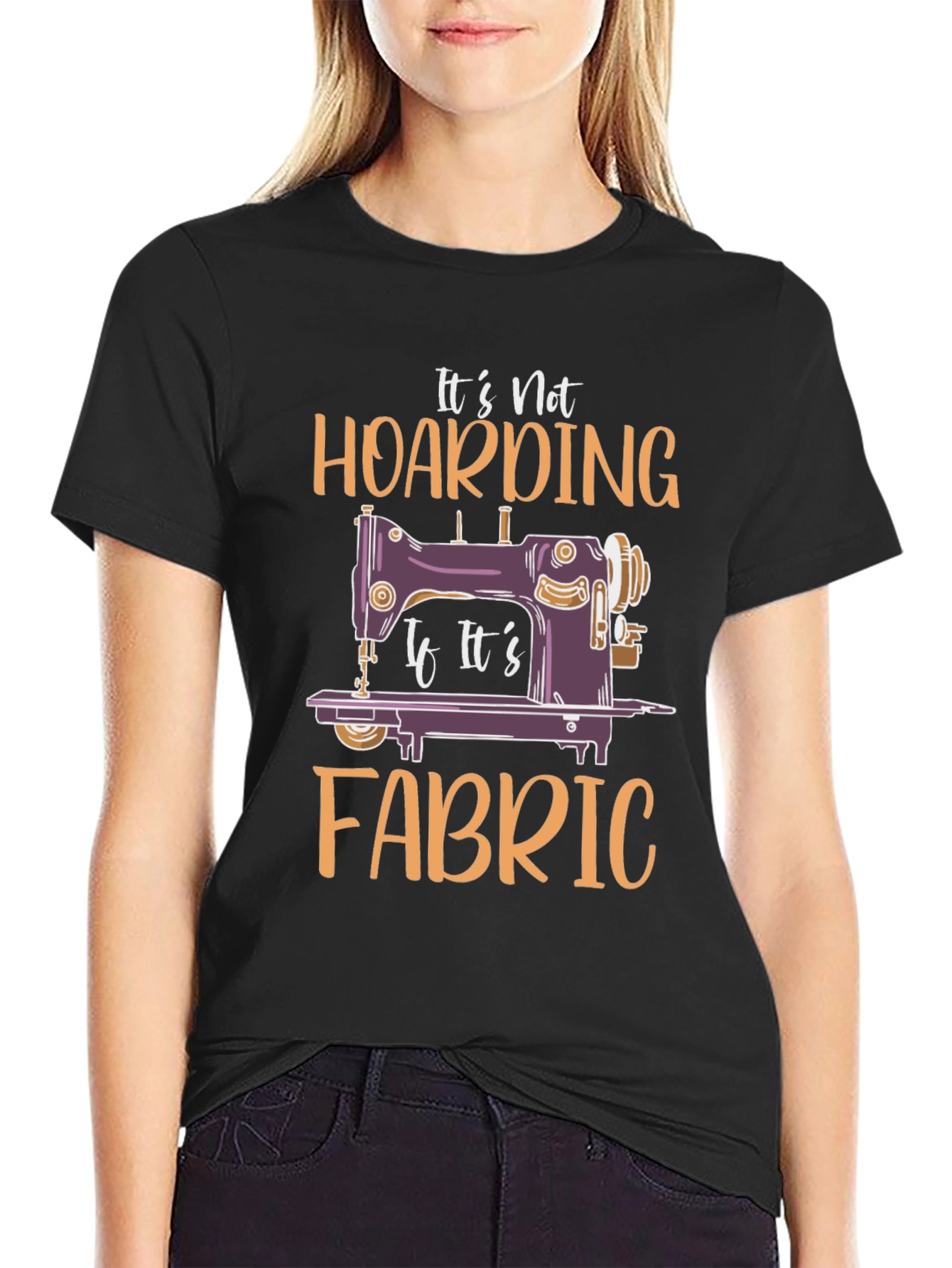 Black It's Not Hoarding Fabric T-Shirt view 2
