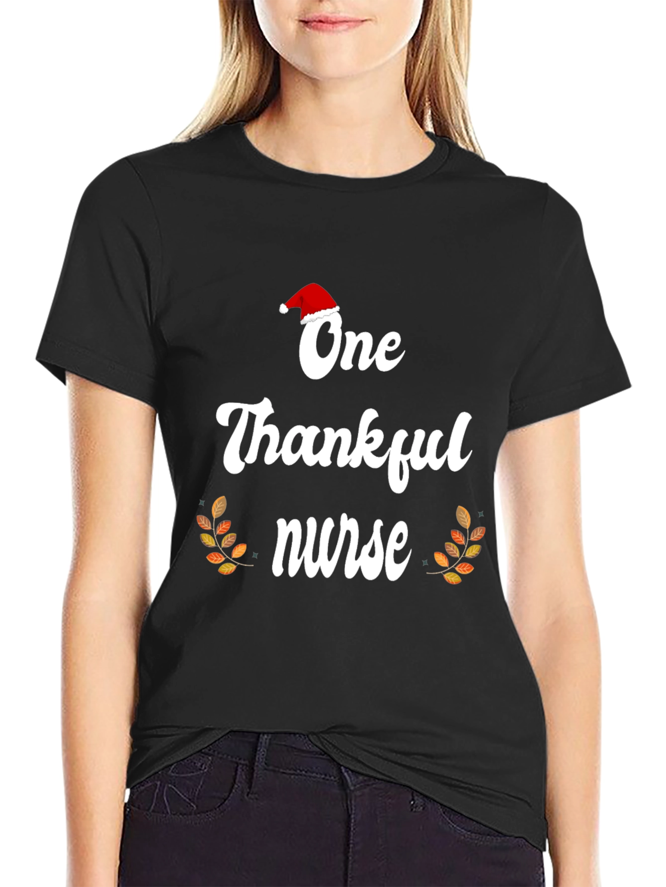 Black One Thankful Nurse T-Shirt view 2