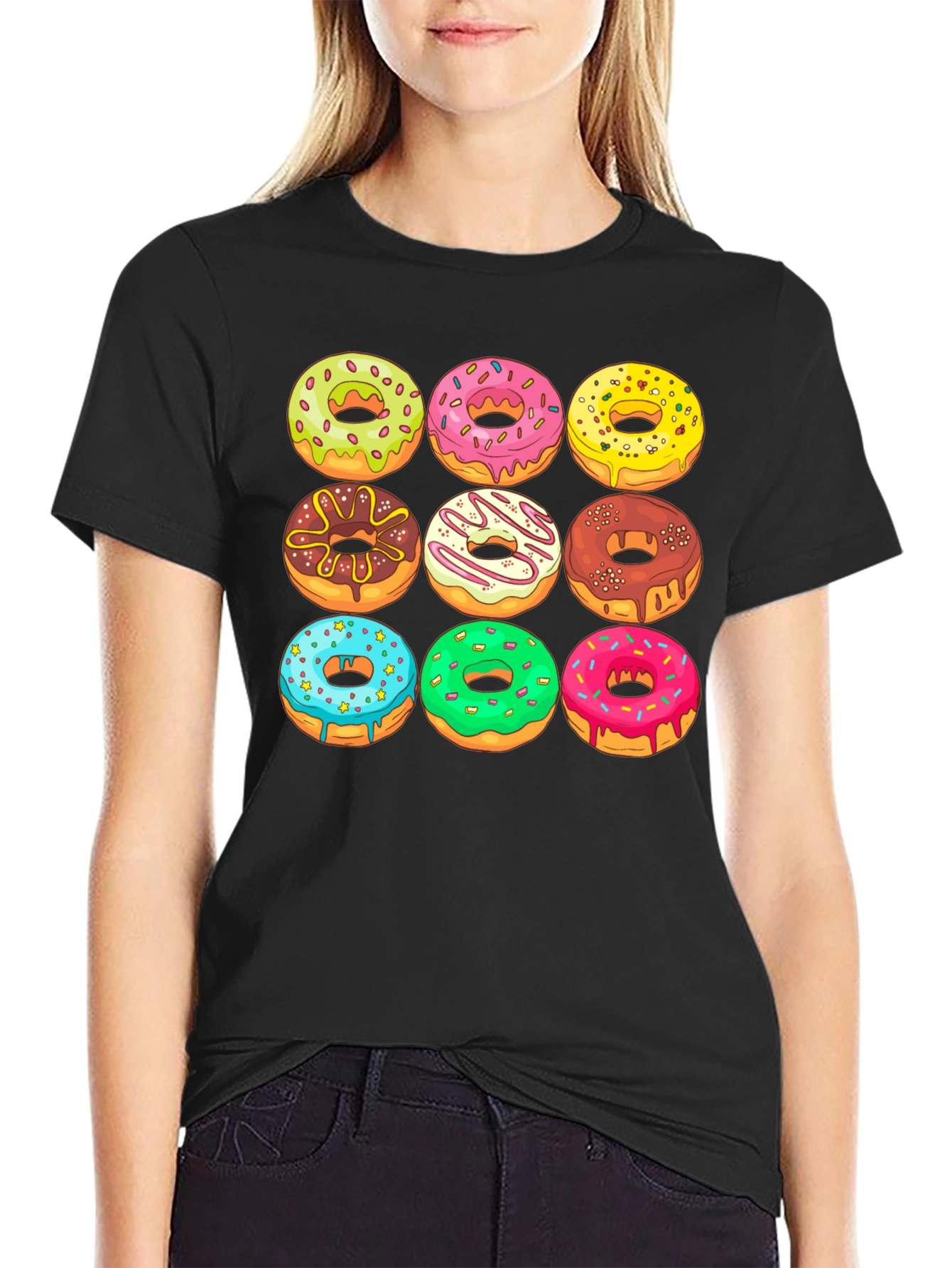 Black Donut Graphic Tee - Deliciously Fun! view 2