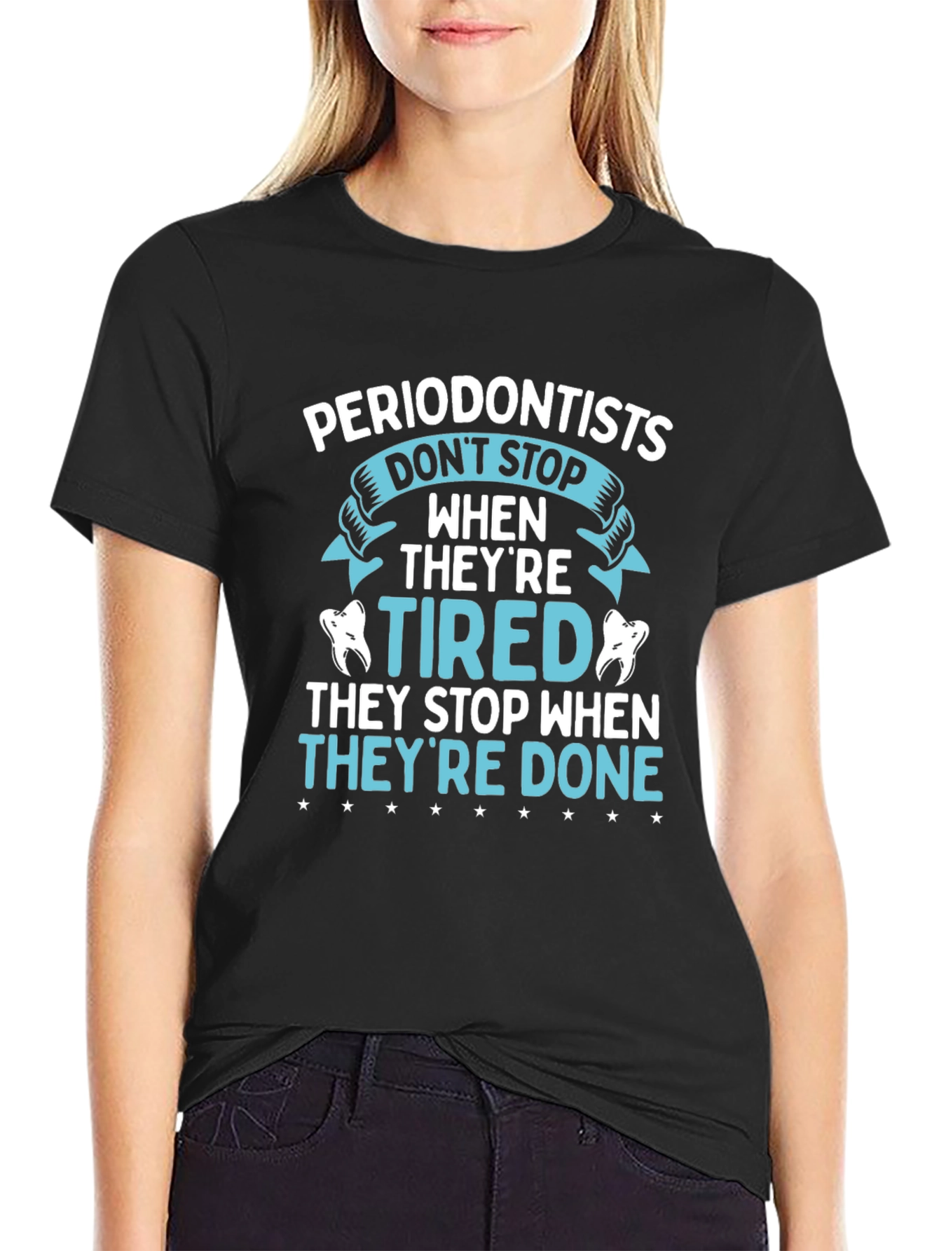 Black Periodontist T-Shirt: Dental Professional Apparel view 2