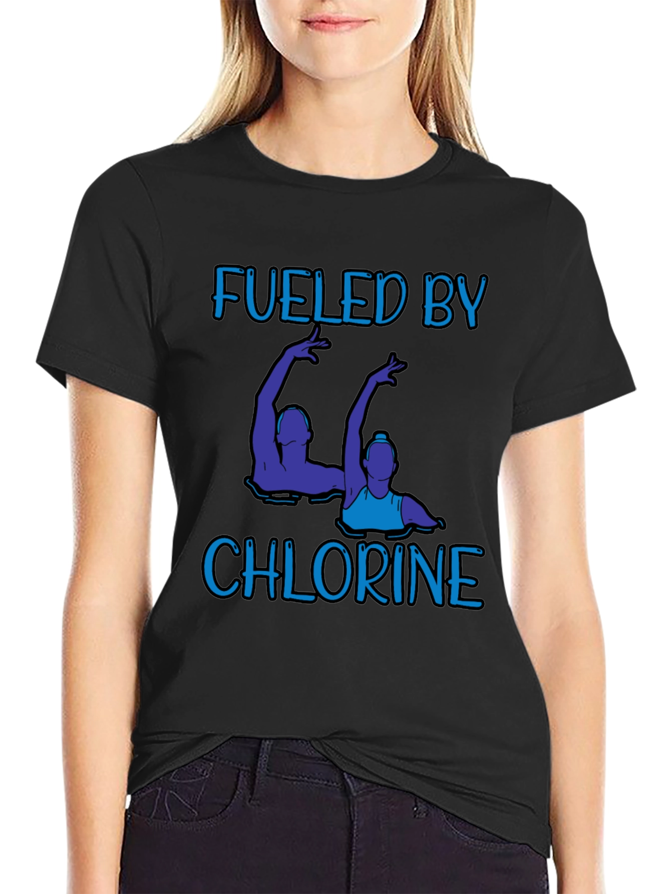 Fueled by Chlorine T-Shirt - Artistic Swimmers Design - 2