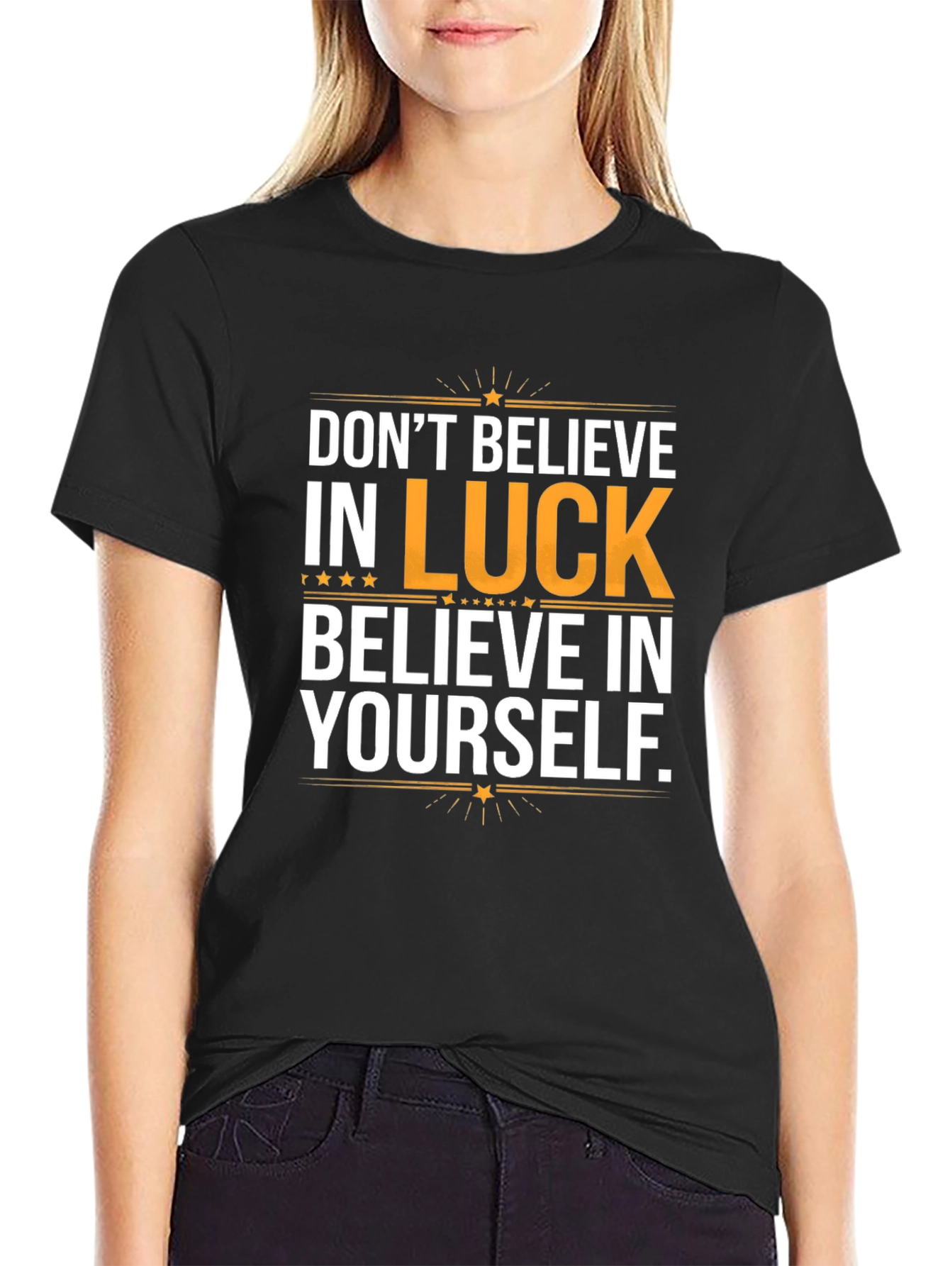 Black Believe In Yourself Graphic Tee view 2